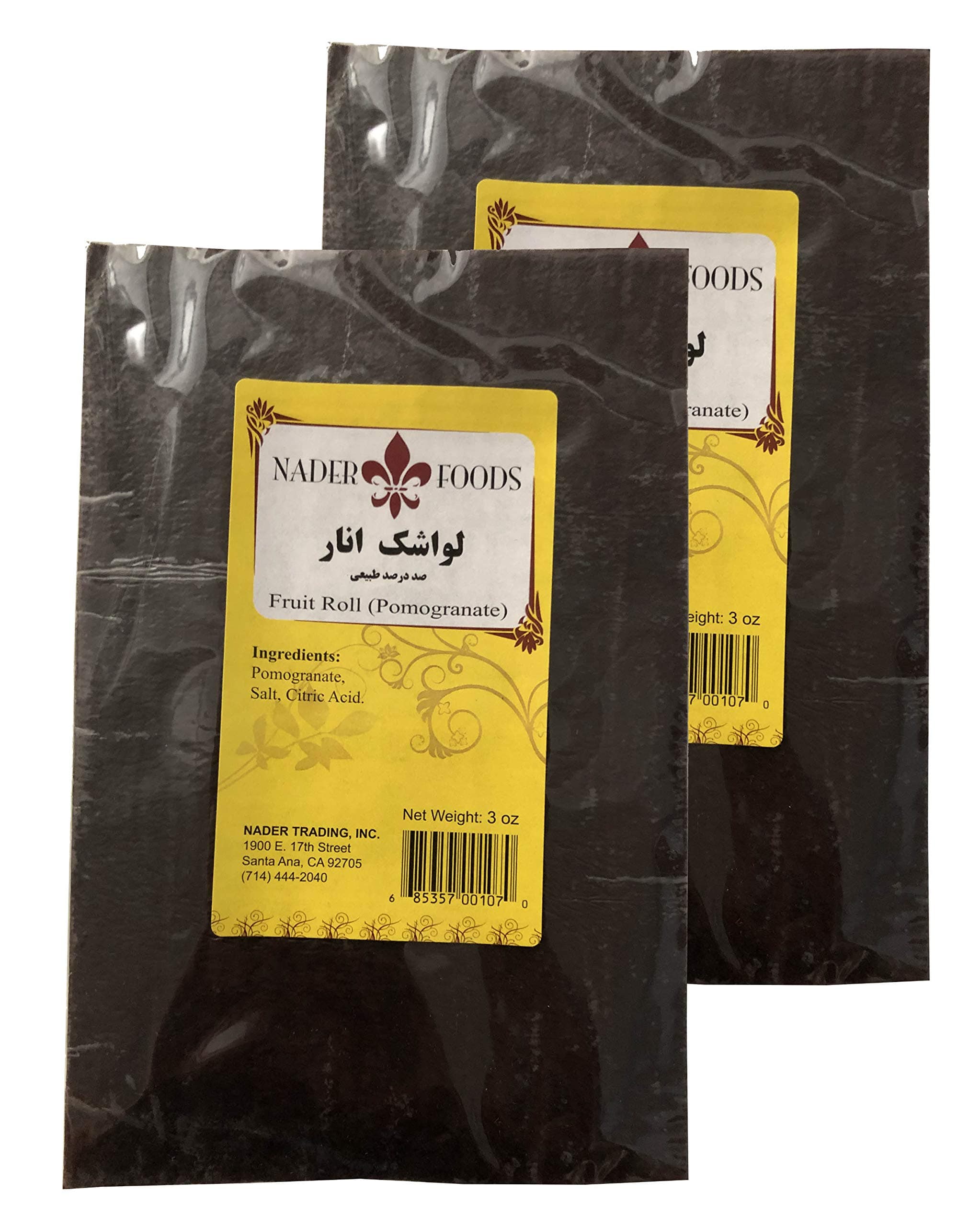 Nader Fruit Roll, 3 oz ( 100% Natural) (Pomegranate)