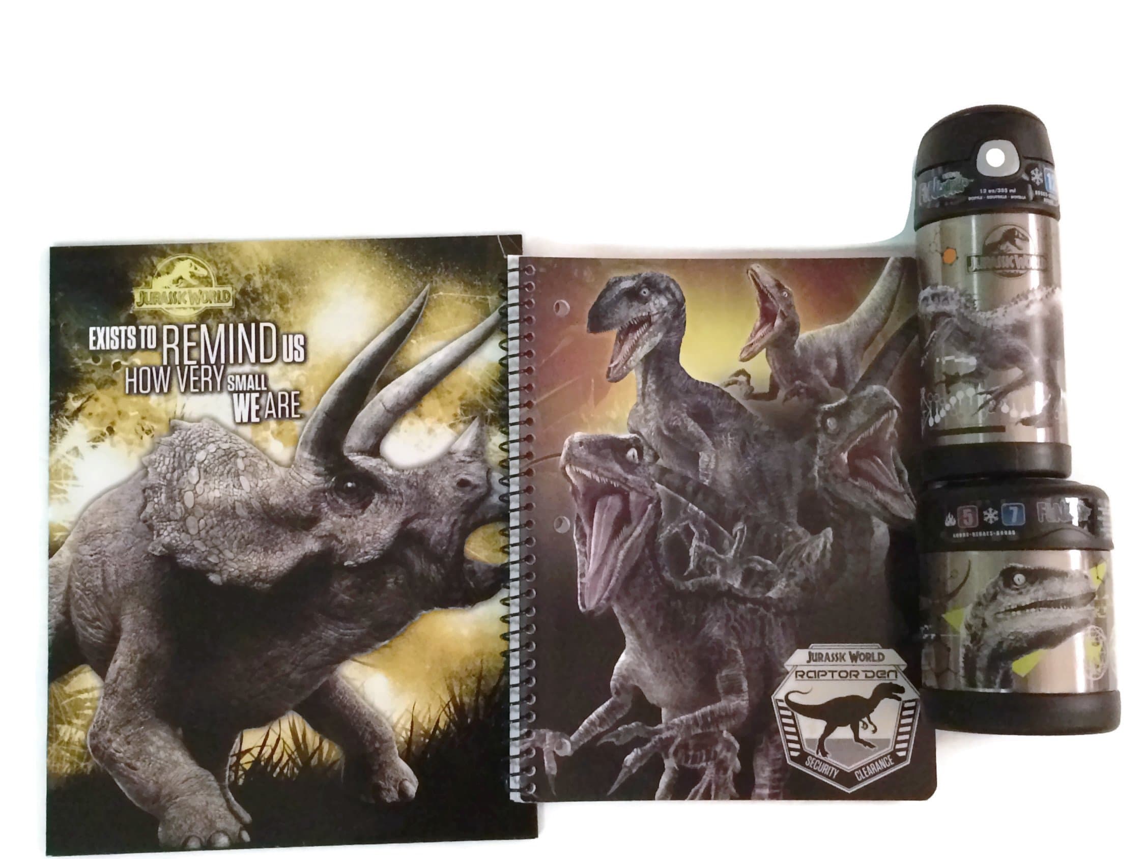 Jurassic World Back to School Bundle with 2 Thermos and 2 Folders