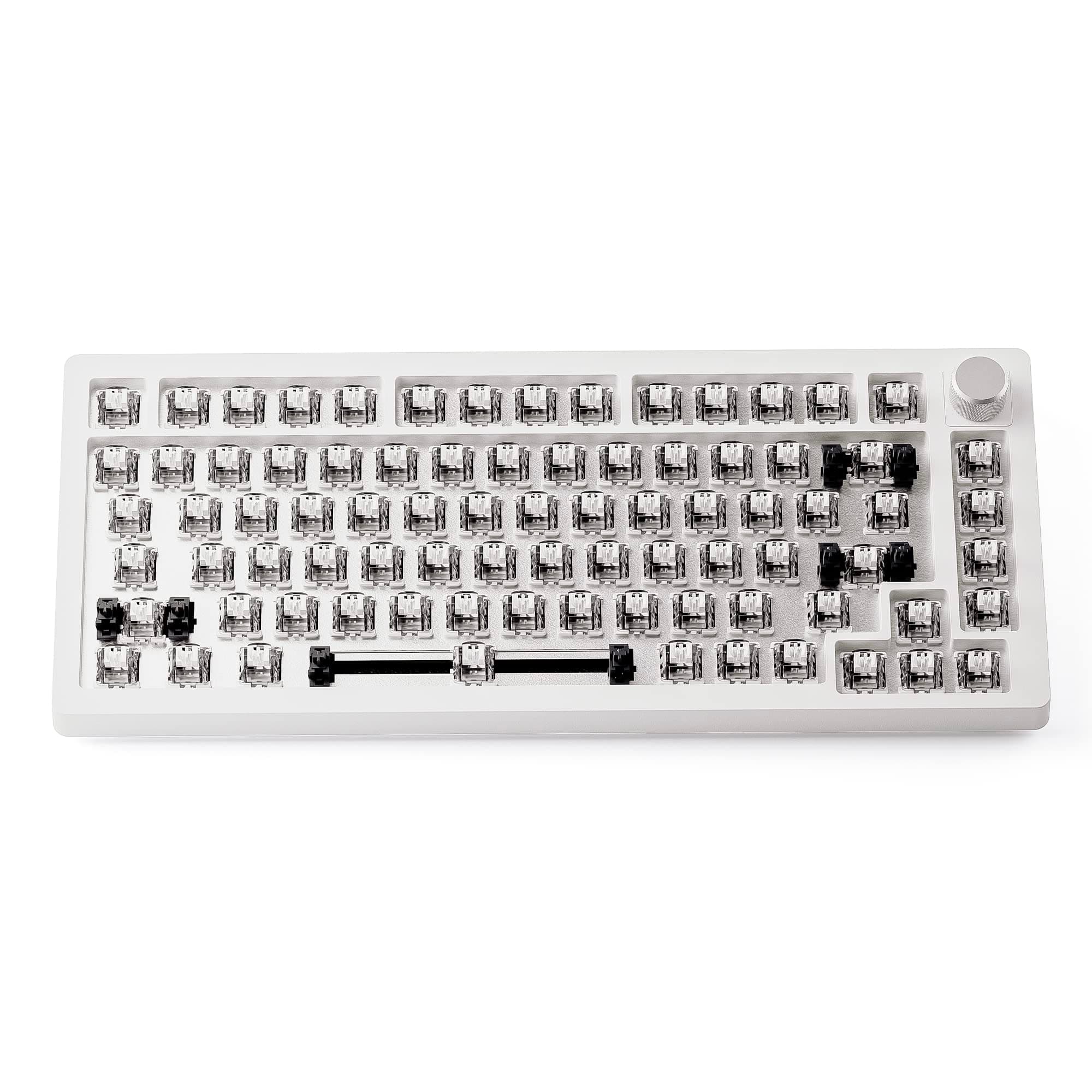 DrunkDeer A75 Rapid Trigger Mechanical Gaming Keyboard, TKL Hyper Fast Magnetic-Switch, RGB Wired USB Compact 82 Keys with Knob White,Barebone