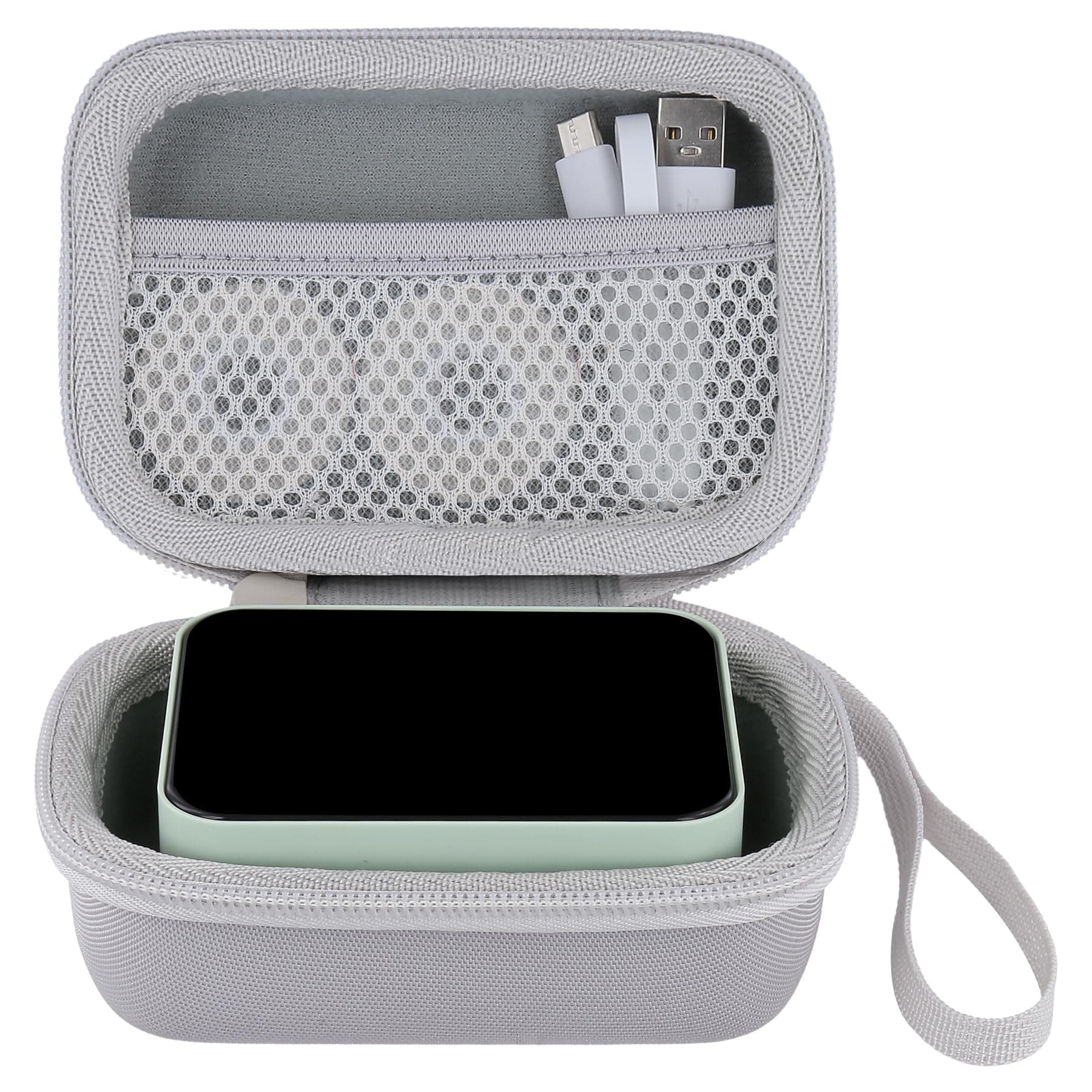 Aenllosi Hard Carrying Case Compatible with Pristar Label Maker Machine P15 Bluetooth Label Maker,Mesh Bag Holds for Pristar P15 Thermal Label Maker Tape(Grey，Case Only)