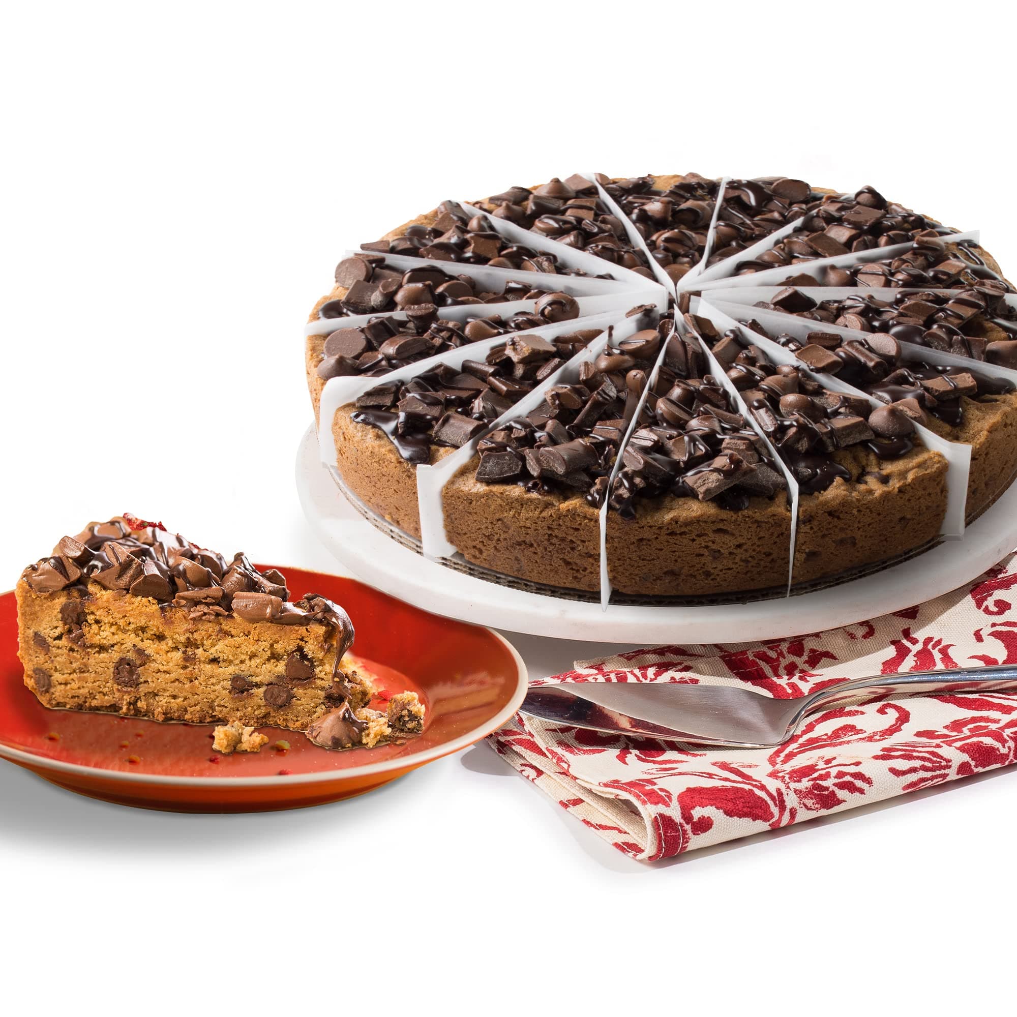 David's Cookies Chocolate Chip Deep Dish Cookie Pie 10" – Pre-Sliced 14 pcs Fresh Gourmet Bakery Dessert Filled with Chocolate Chips & Topped with Chocolate Chunks, Perfect for Any Occasion