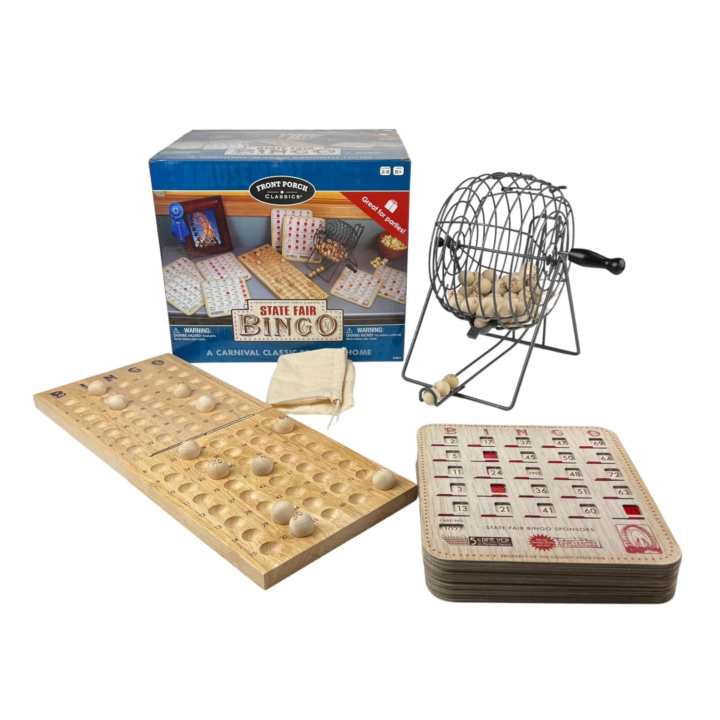 State Fair Bingo Deluxe Edition - Craftsmanship for an Authentic Retro-Style Experience - Intergenerational Fun for Friends and Family, 10x11x14 in