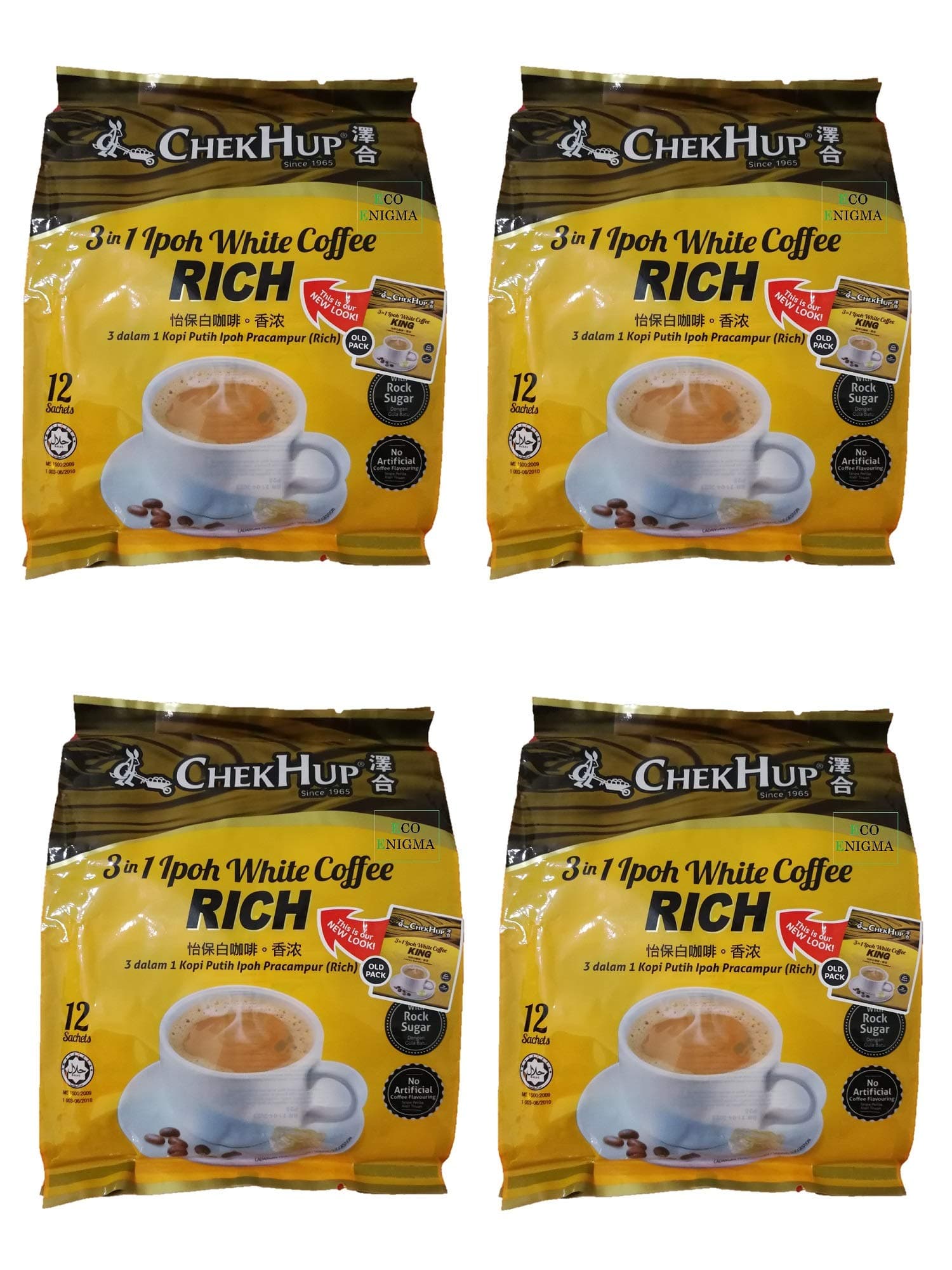 4 Pack Chek Hup 3 in 1 Ipoh White Coffee KING Imported from Malaysia (4x12 sachets)
