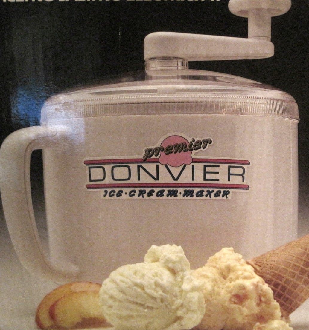 Premier Donvier Hand-Crank Ice Cream Maker, 1 Quart, WHITE