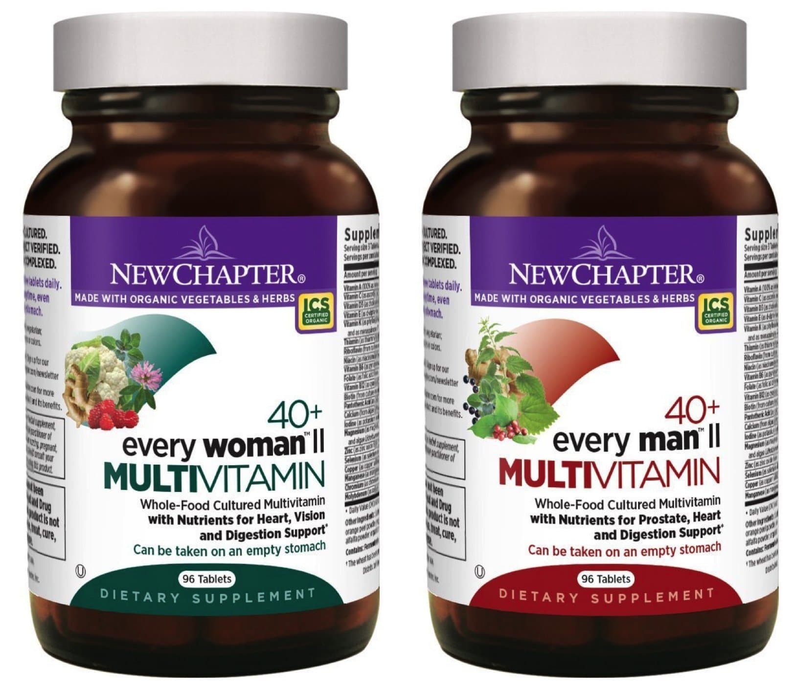 New Chapter Supplement Bundle (2 Items) – Every Woman's II One Daily Multi 40-Plus + Every Man's II One Daily Multi 40-Plus – 96 tablet size