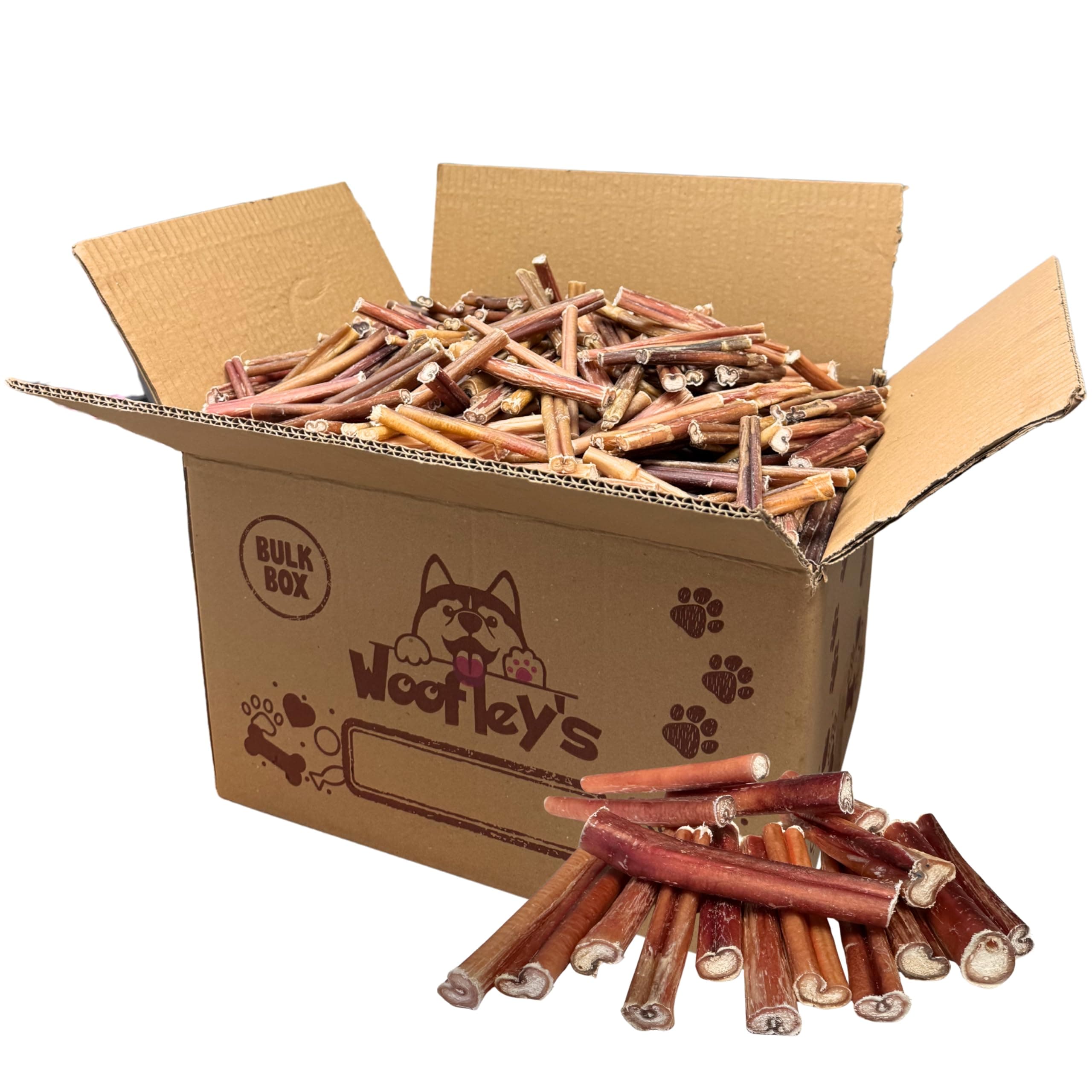 Woofley's - 45" Bully Sticks for Dogs Regular Bully Sticks Bulk (50 Count) Long Lasting Bully Sticks for Dogs