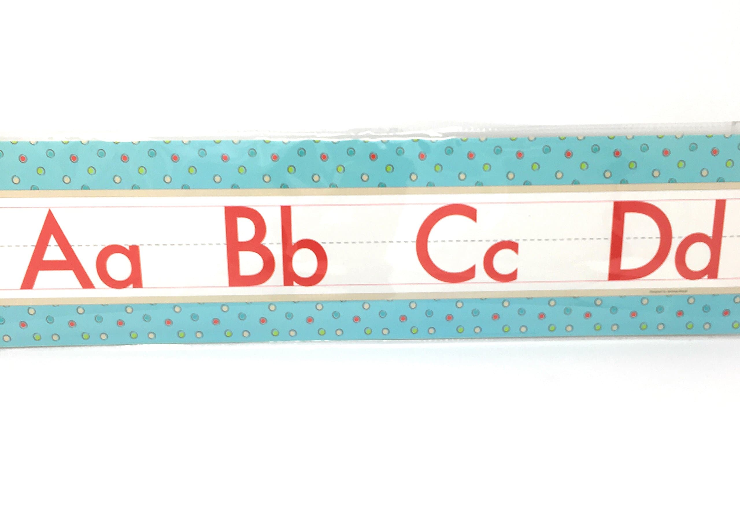 Teachers Alphabet Learning Border Bulletin Board Wall Decor For Elementary Classroom Teaching Tree Back To School Supplies Multi-Color Dots Design