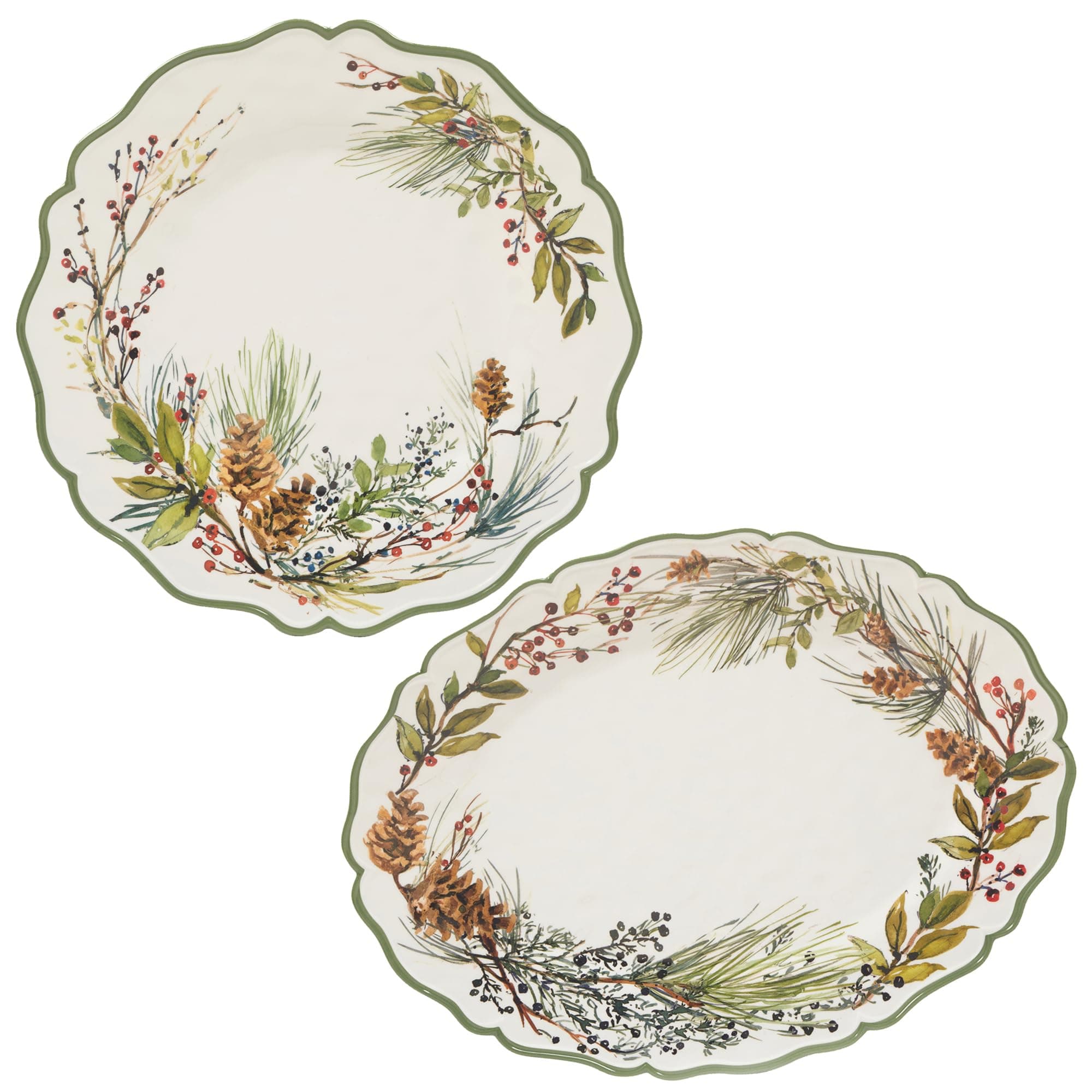 Winters Forest Melamine 2 pc Platter Serving Set
