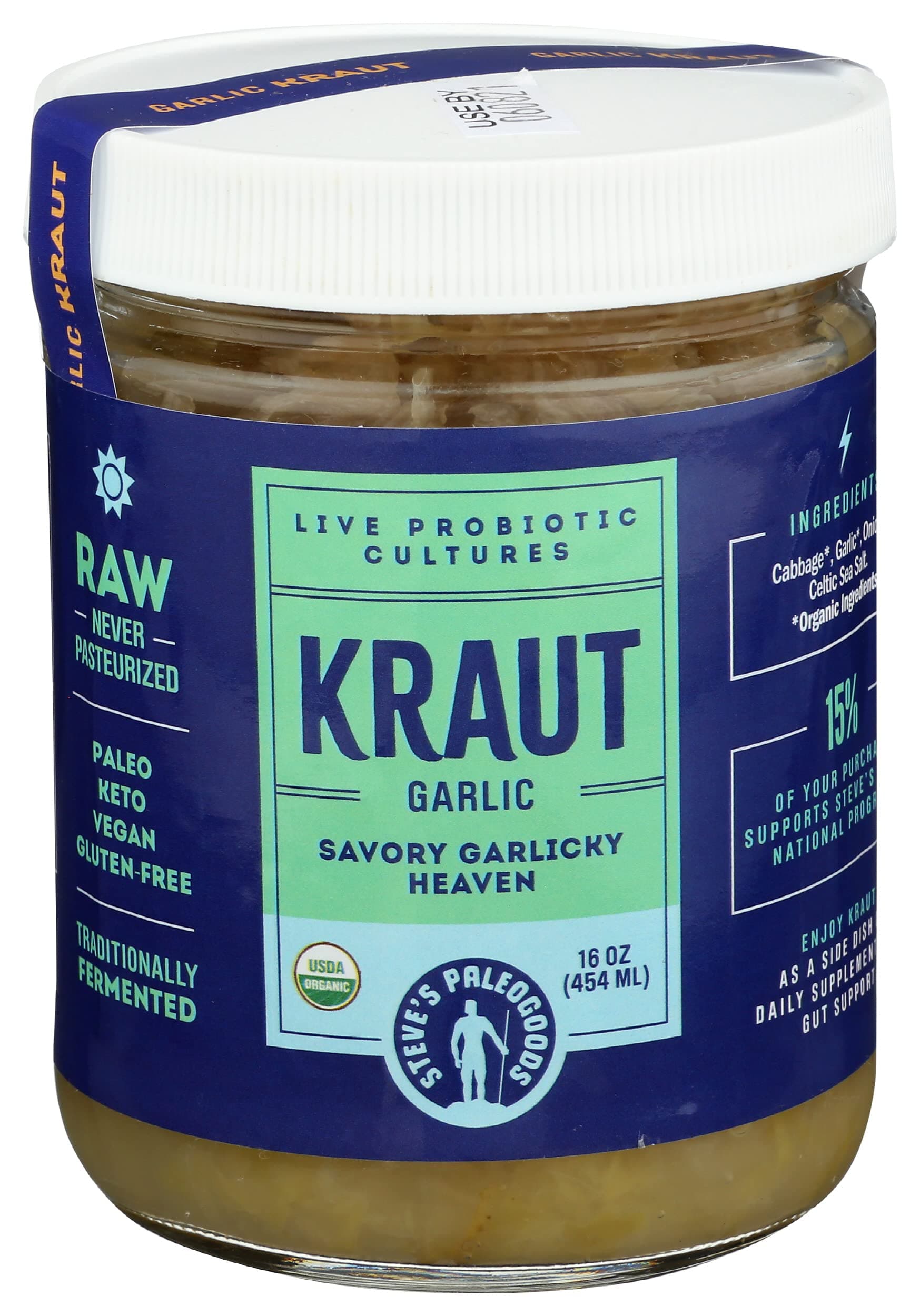 Jacobs Raw, Kraut Garlic Organic, 16 Ounce