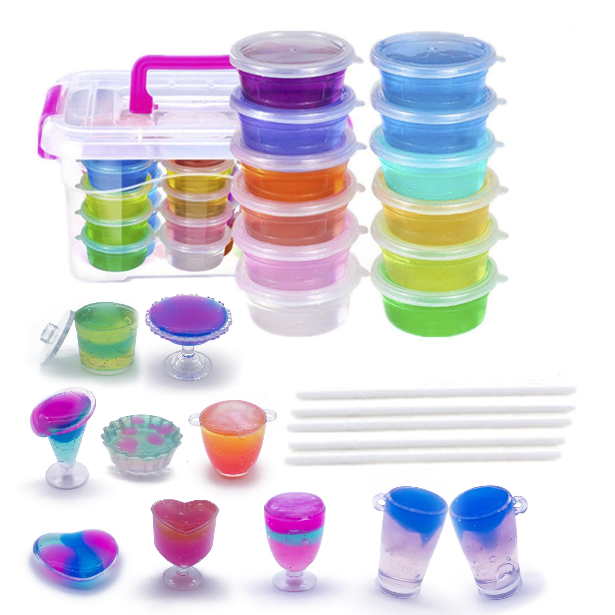 Magic Crystal Soft Slime Clay, 12 Colors Educational Clear Putty Mud Toys for Children Kids - by WonderforU