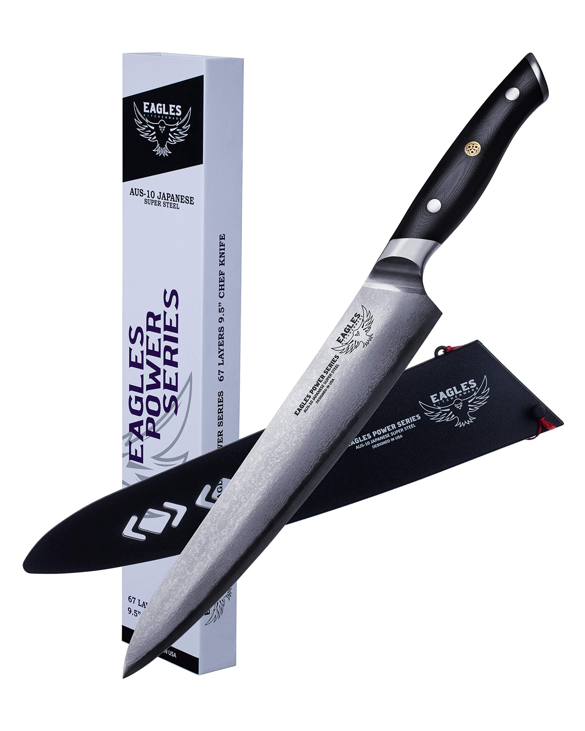 EAGLES KITCHENWARE Chef's Knife – Eagles Razor Series – Premium High Carbon German Steel– Gift Box (9.5" Chef's Knife)
