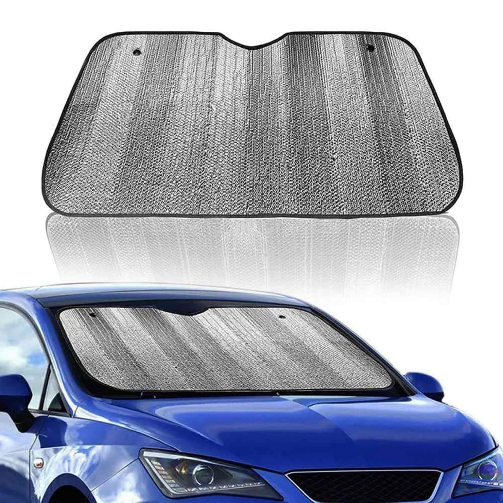 AutokraftZ Premium Foldable Sunshade | Reflective Windshield Protector | 98% UV Block | Aluminum Foil Heat Insulation | Car, Van, SUV (51x23 inch) – Keep Your Vehicle Cool & Protected!