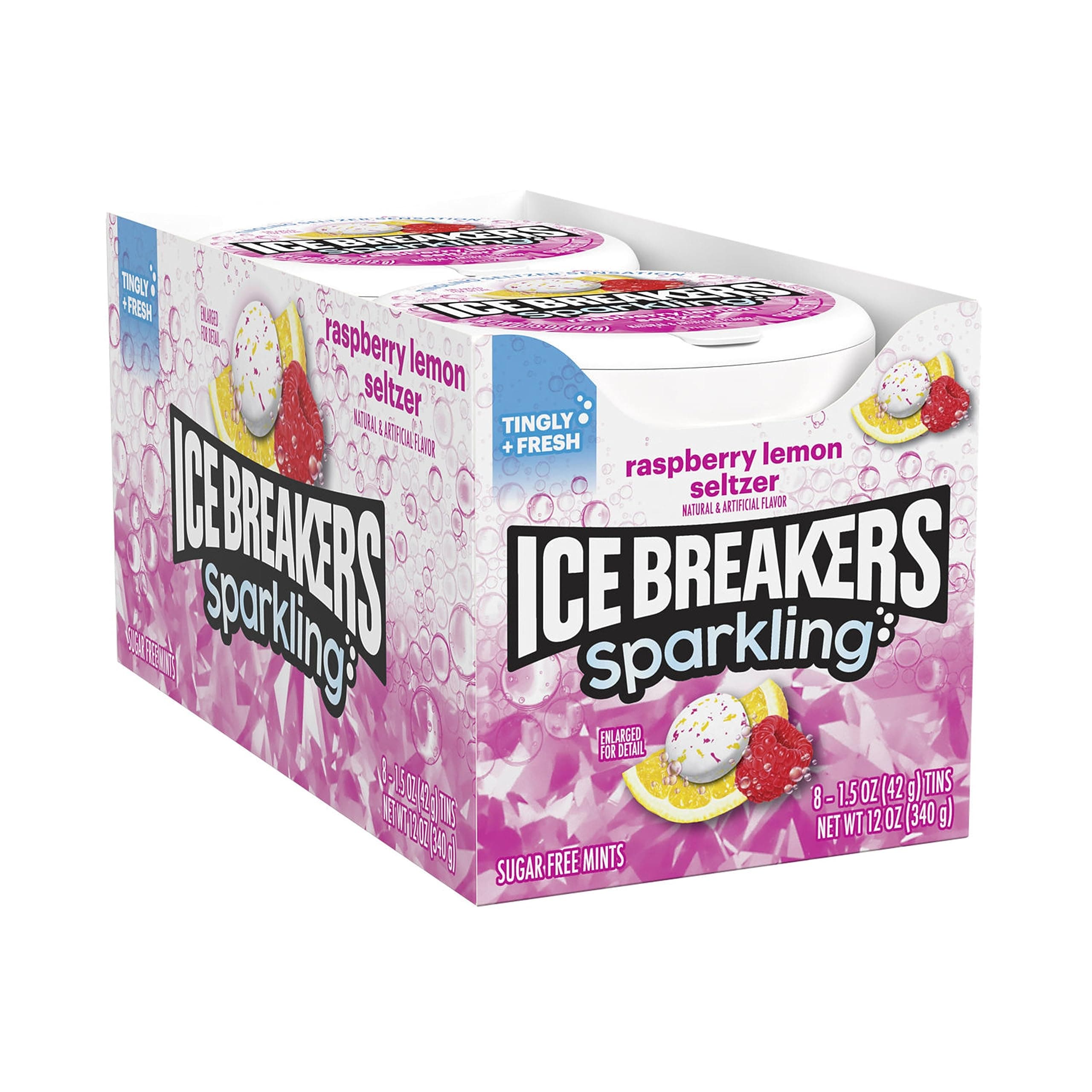 ICE BREAKERS Sparkling Raspberry Lemon Seltzer Breath Mints Tins, 1.5 oz (8 Count)