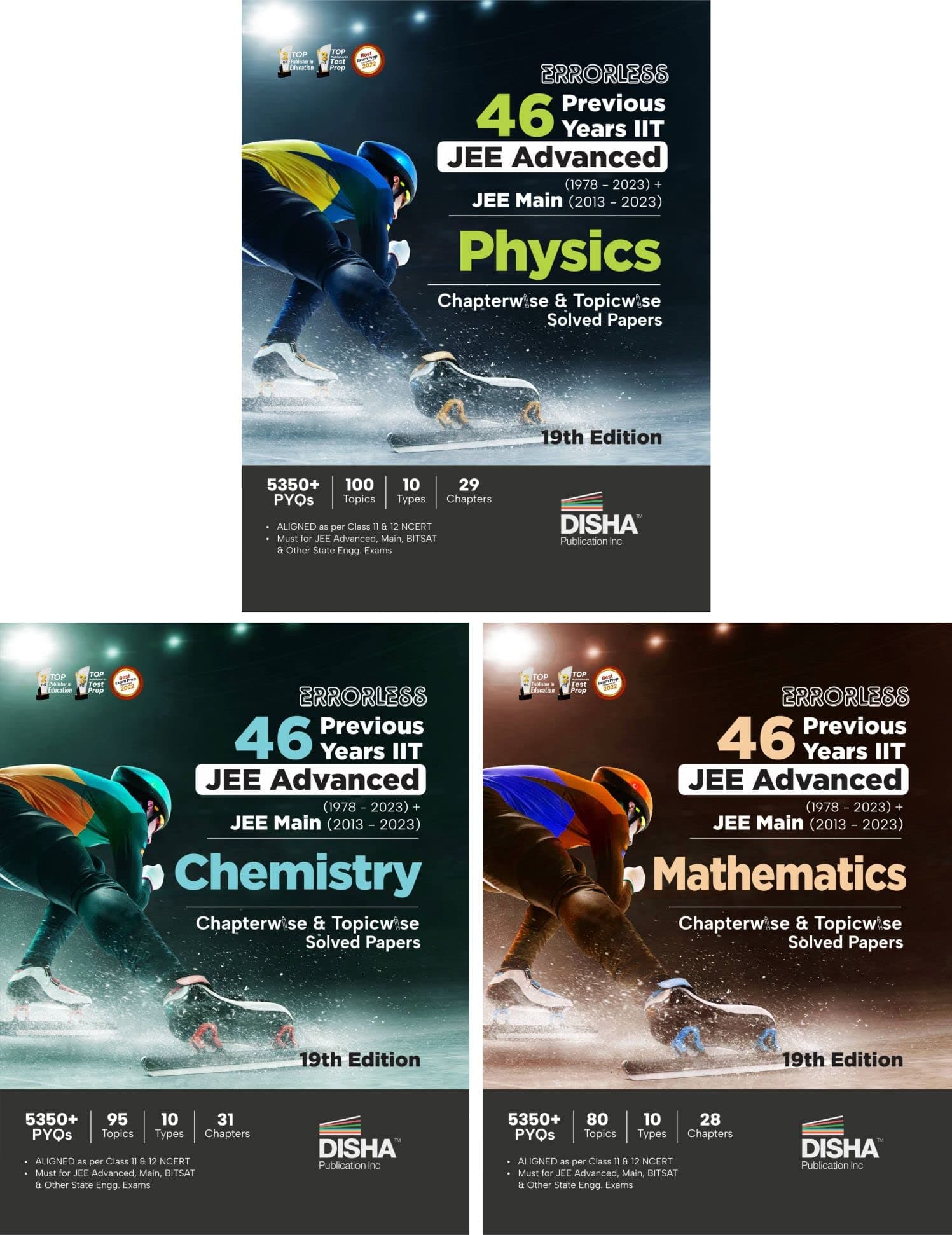 Errorless 46 Previous Years IIT JEE Advanced (1978 - 2023) + JEE Main (2013 - 2023) PHYSICS, CHEMISTRY & MATHEMATICS Chapterwise & Topicwise Solved Papers 19th Edition | PYQ Question Bank in NCERT Flow with 100% Detailed Solutions for JEE 2024 Paperback – 27 June 2023