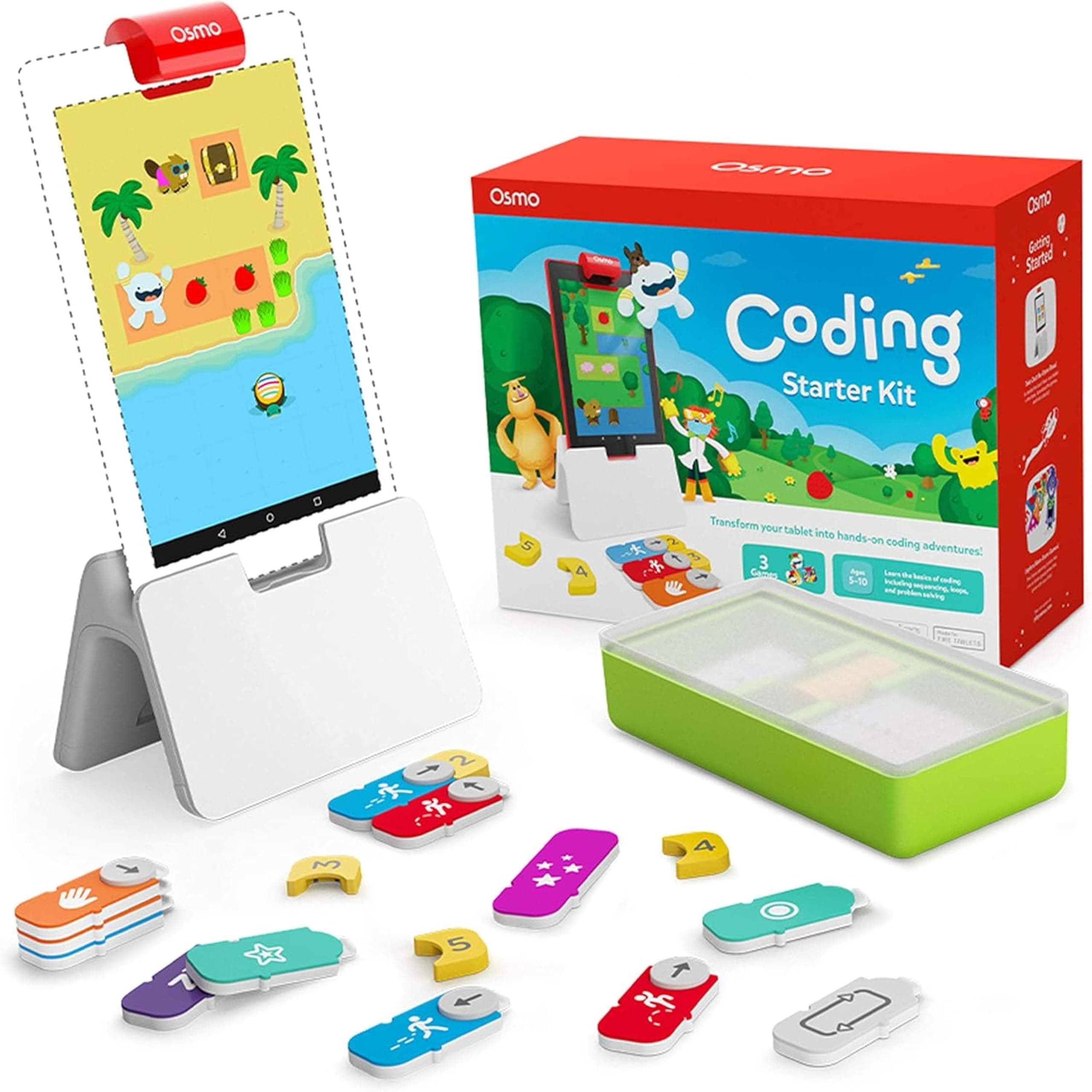 Coding Starter Kit for Fire Tablet - 3 Educational Learning Games - Ages 5-10+ - Learn to Code, Coding Basics & Coding Puzzles - STEM Toy (Osmo Fire Tablet Base Included)