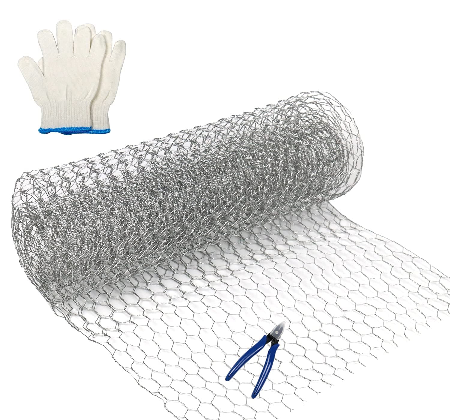 Chicken Wire Net for Craft Projects, Galvanized Hexagonal Chicken Wire Fence Netting with Fine Mesh, Floral Chicken Wire, Home and Garden Use with Bonus Gifts - 13.7'' W x 39.3'' L