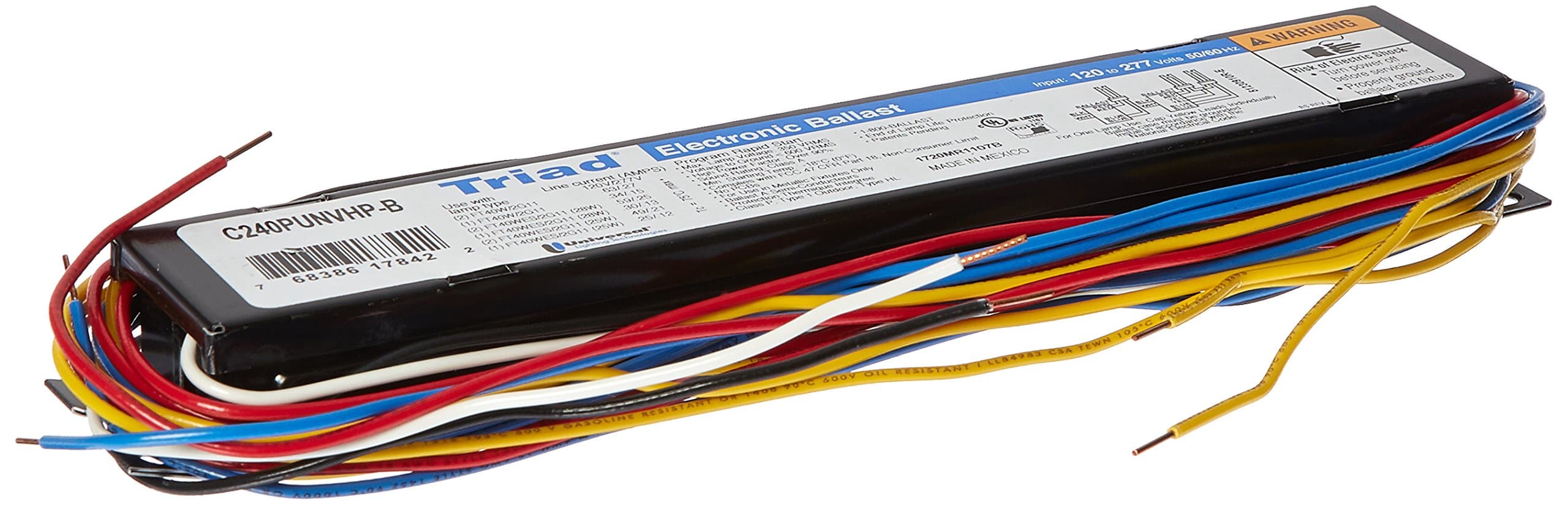 Universal 17824 C240PUNVHP-B Electronic compact fluorescent ballast for (2/1) FT40W/2G11 and (2/1) FT40WES/2G1