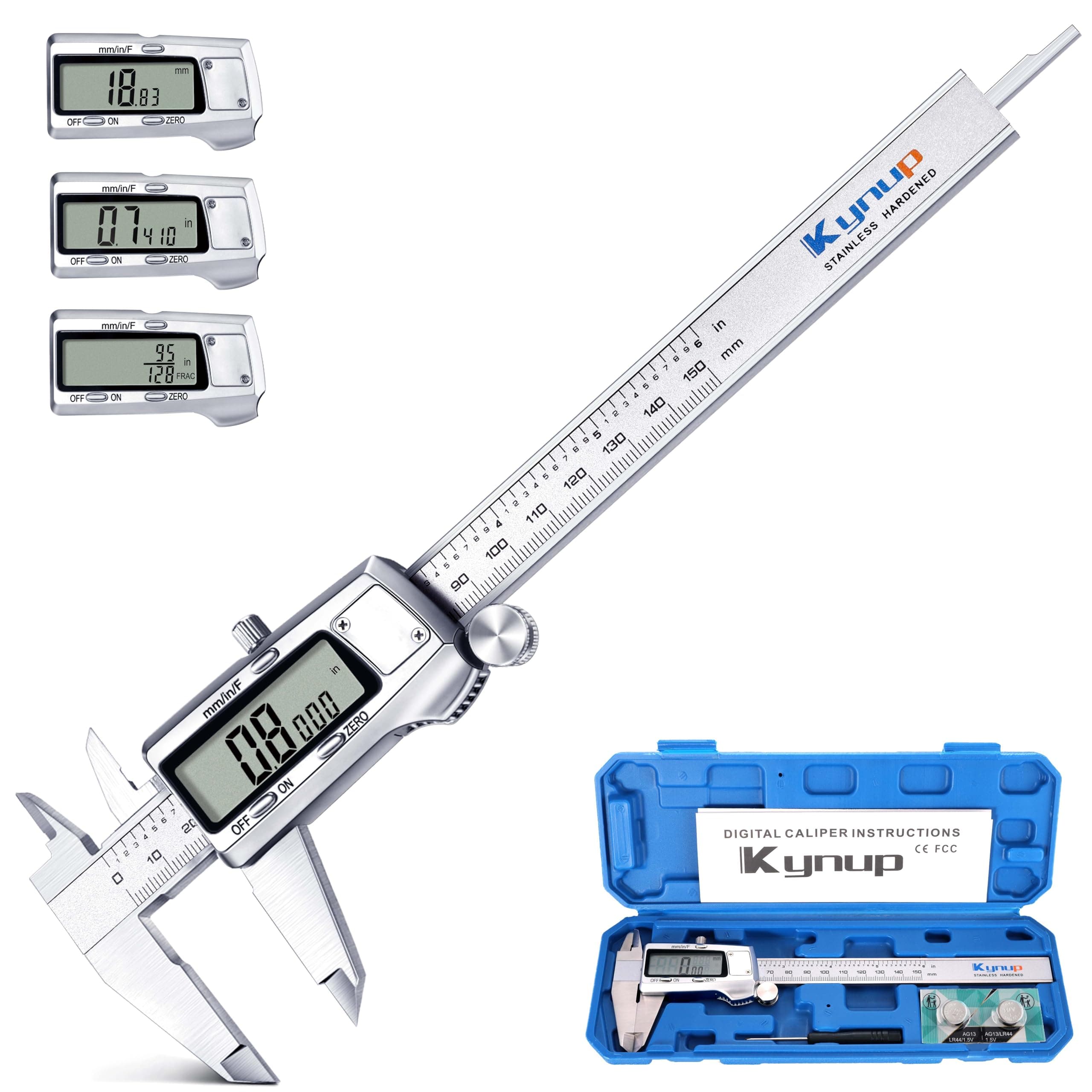 Kynup Digital Caliper, Caliper Measuring Tool,Micrometer Dial Vernier Caliper...