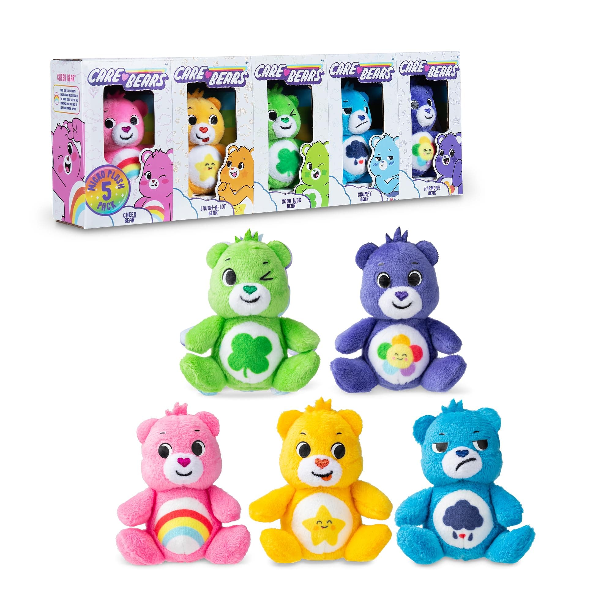 Care Bears 3" Micro Plush 5-Pack Treasure Box - Cheer, Laugh A-Lot, Good Luck...