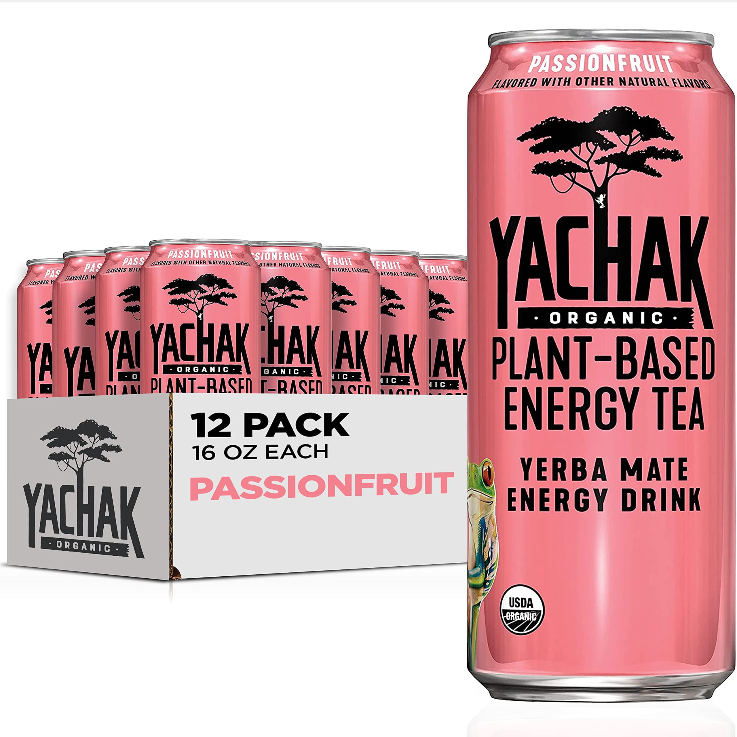 Yerba Mate Drink, Passionfruit, 16 Fl Oz, 12 Count
