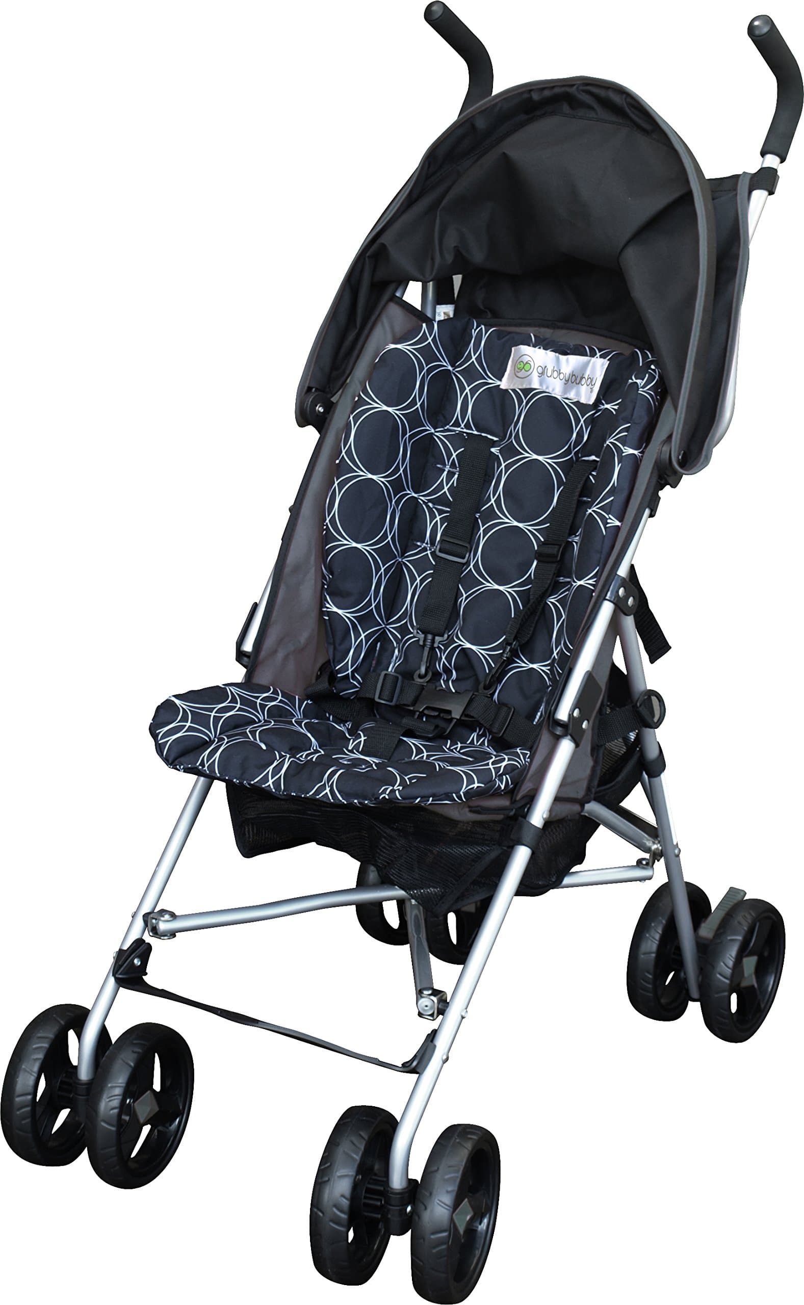 Grubby Bubby Pram Liner (Black and White Rings)