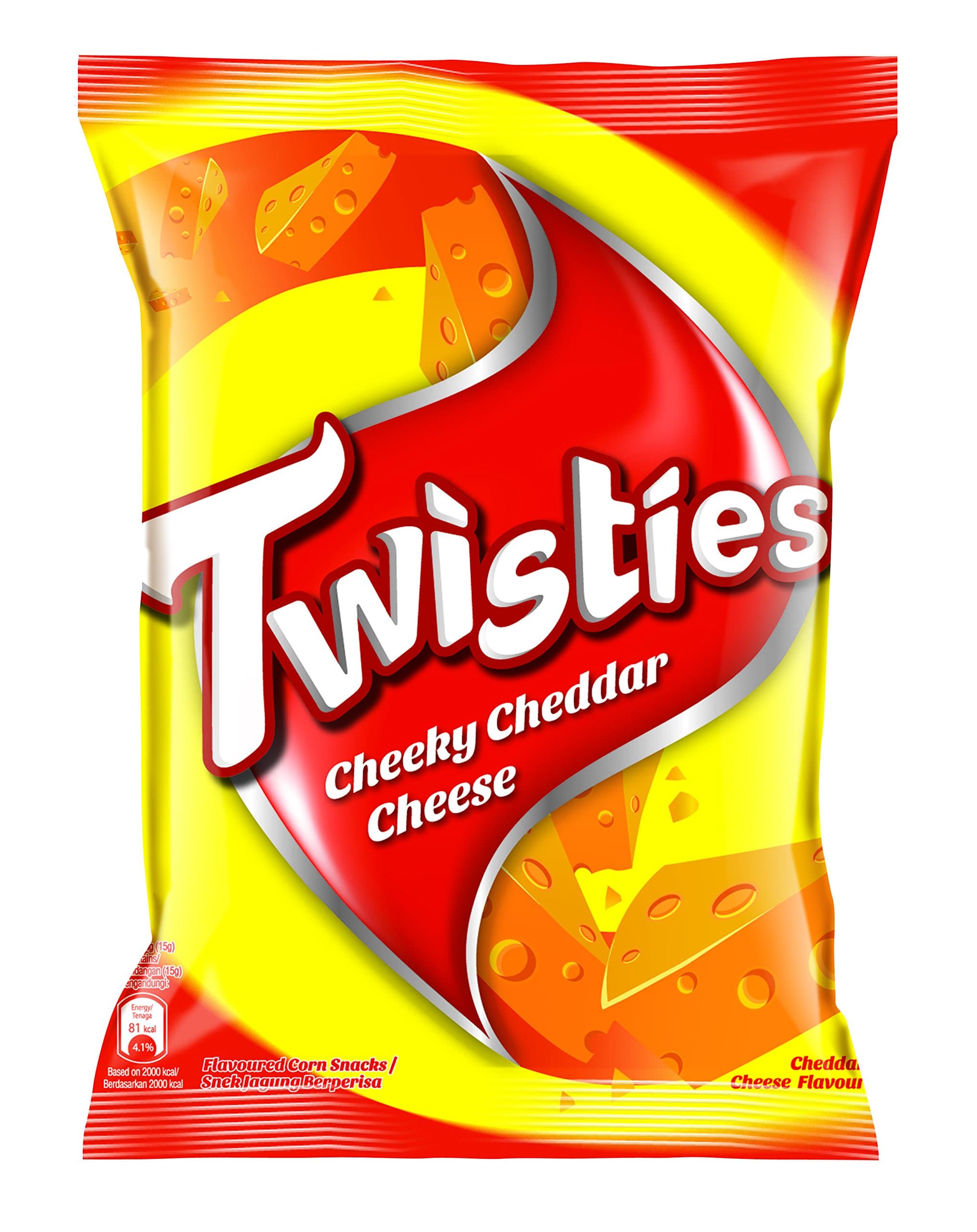 Twisties Corn Snacks 65g (Big Cheese, 6 Packs)