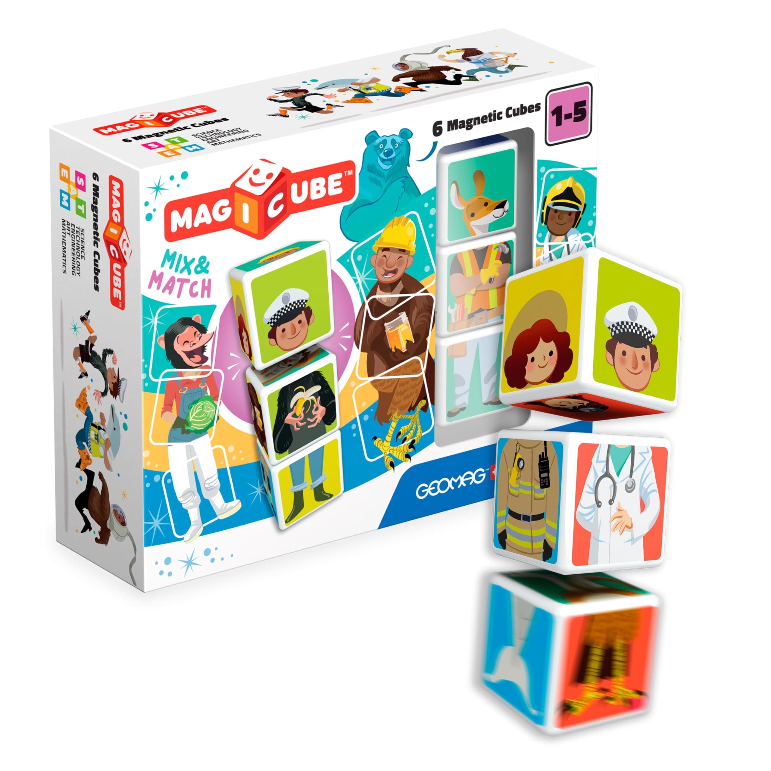 Geomag Magicube Mix&Match - 6 Pc,Multicolor (00123) Pack of 6 Pcs