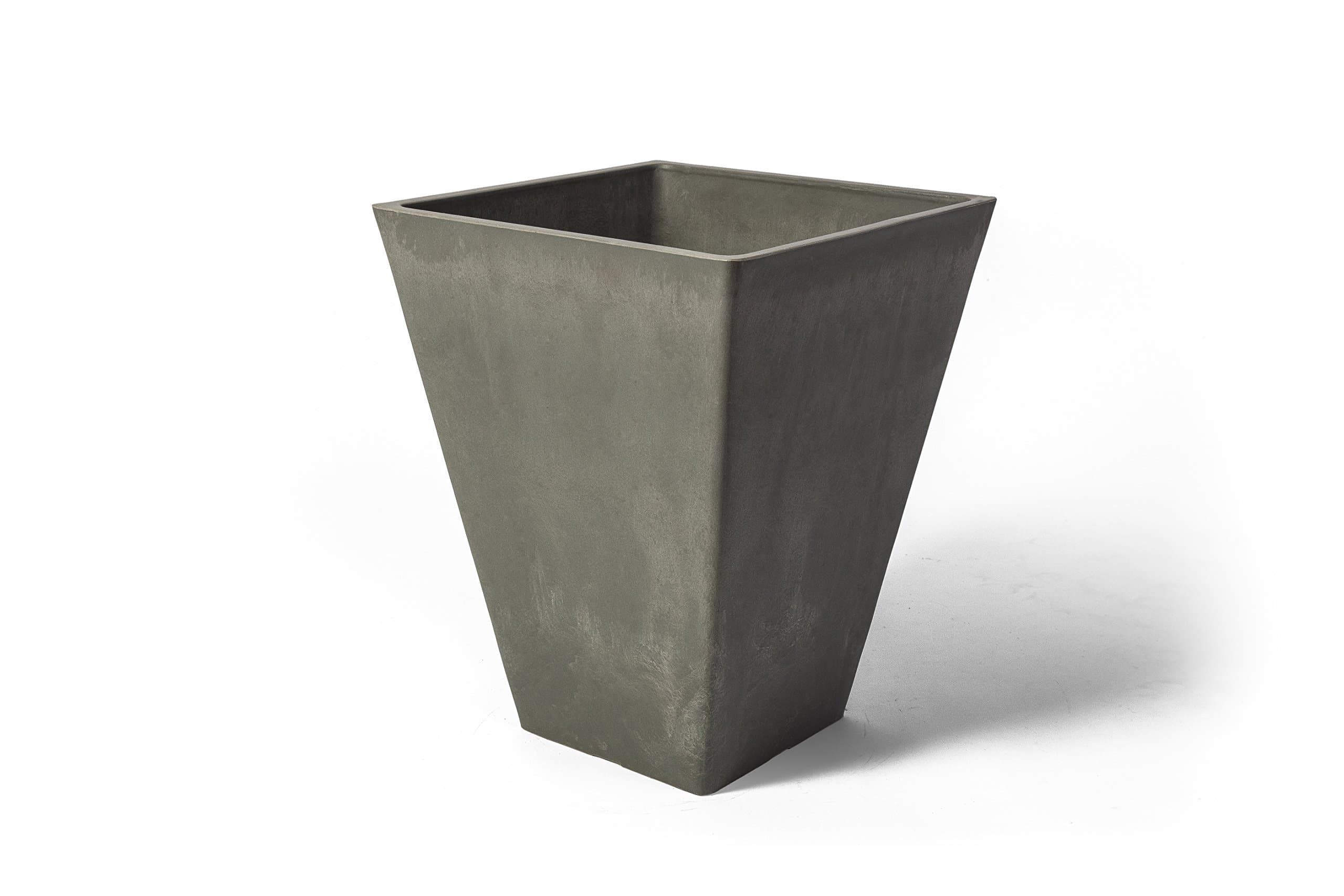 Algreen Valencia Square Planter, 12 by 14-Inch, Light Charcoal