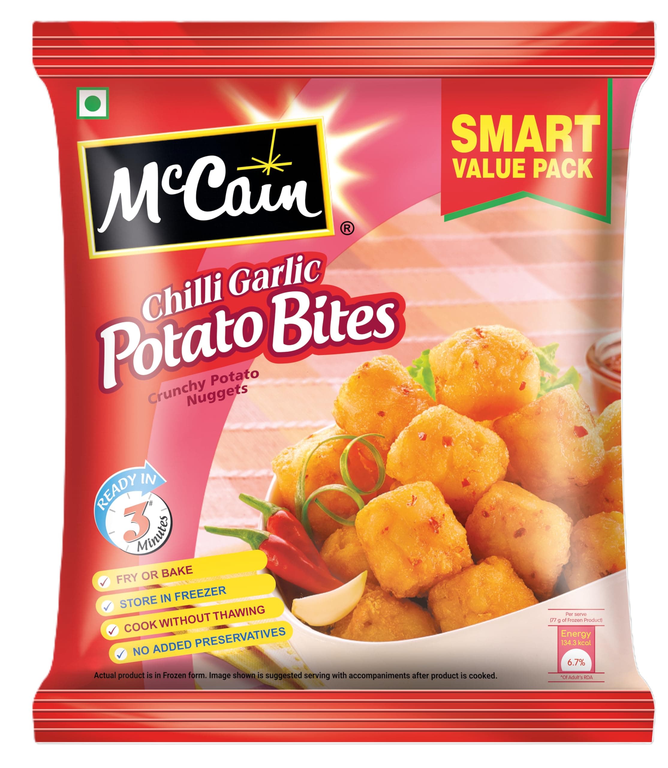 Mccain Chilli Garlic Potato Bites, 700 Grams Value Pack