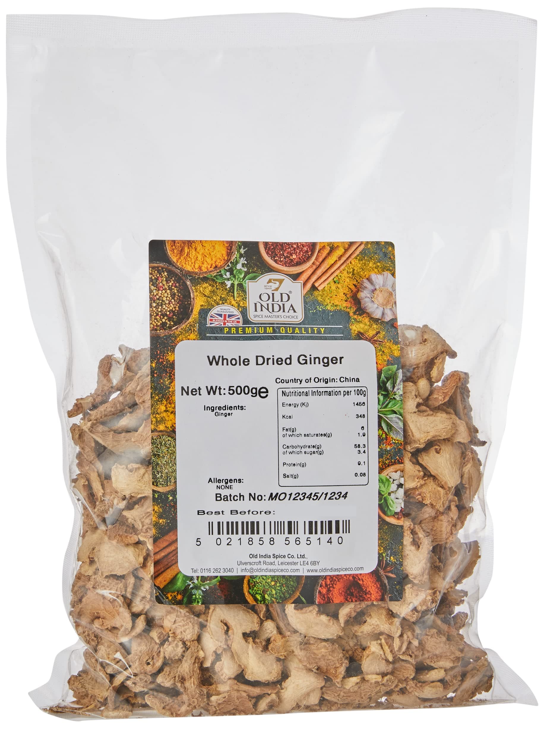Old India Whole Dried Ginger 500 g