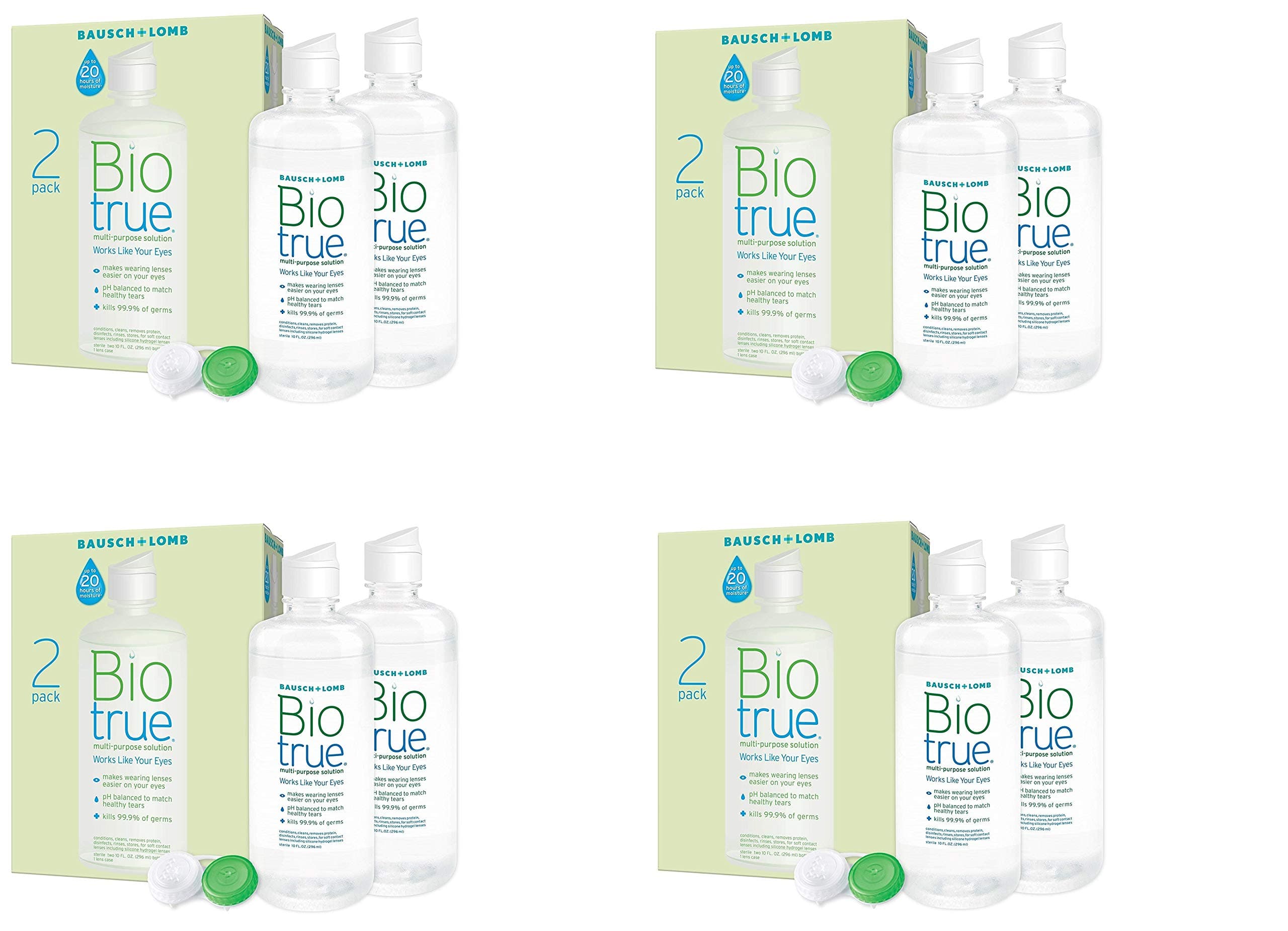 Biotrue Contact Lens Solution for Soft Contact Lenses, Multi-Purpose, 10 oz, (2 Count) - 4 Pack