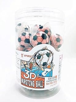 Gummi Candy, Fruity Jelly Gummies, Earth Gummy Candy Sweet Fruity Jelly Planet Gummies Fruit Snack Individually Wrapped Soft Juicy Candy 30 pcs Halloween (Football)