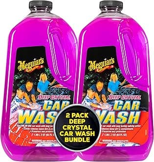 Meguiar's Deep Crystal Car Wash - Car_Wash Shampoo that Cleans Paint, Enhances Gloss, and Preserves Wax Protection, pH Balanced Car_Wash Soap with Excellent Foaming Action, 64 Oz (Pack of 2)