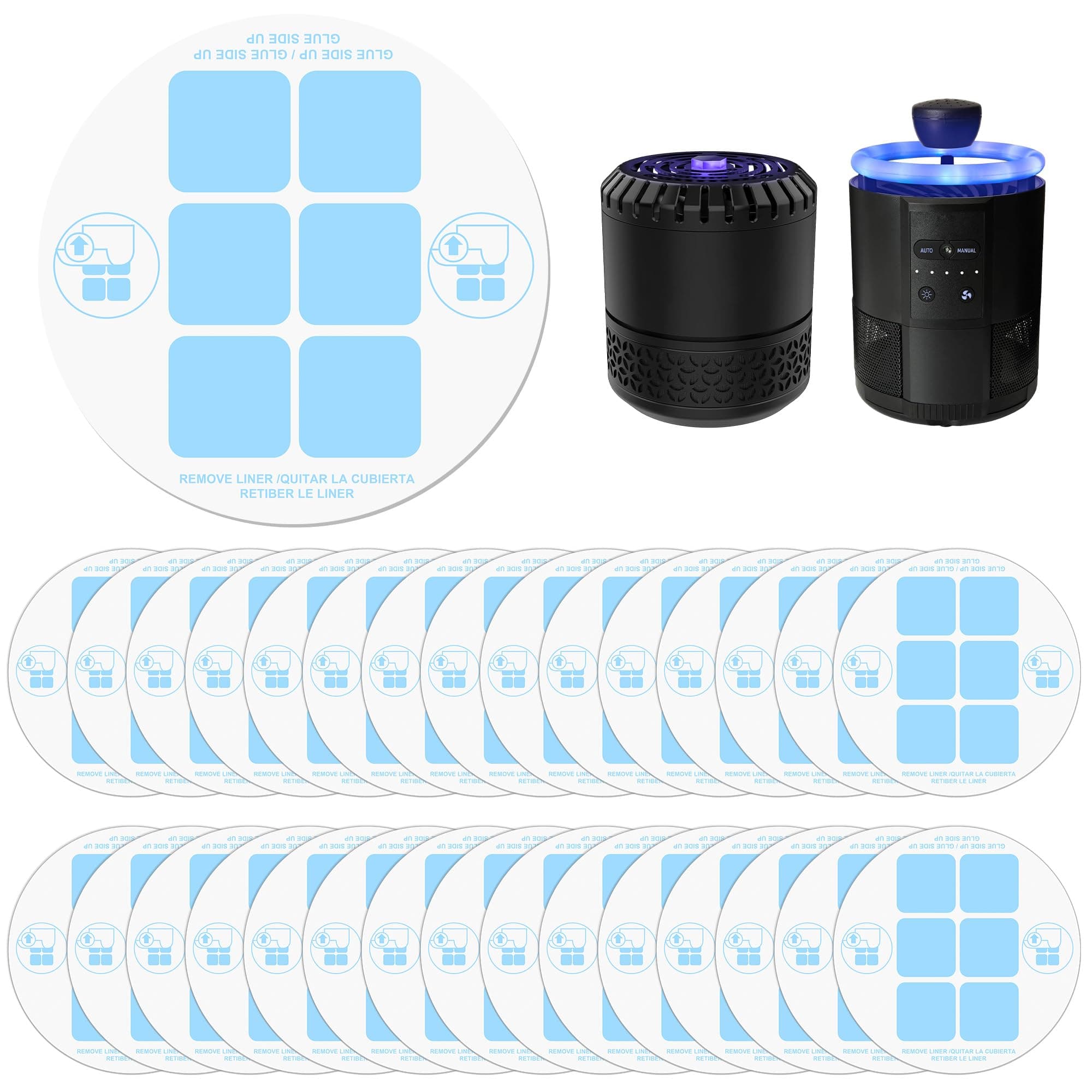 30 Pack Replacement Glue Cards Compatible with Dynatrap DT152/DynaTrap 21523/Katchy Duo Indoor Insect Trap and Killer, 3.4 Inch Indoor Mosquito Trap Refills Sticky Glue Pads