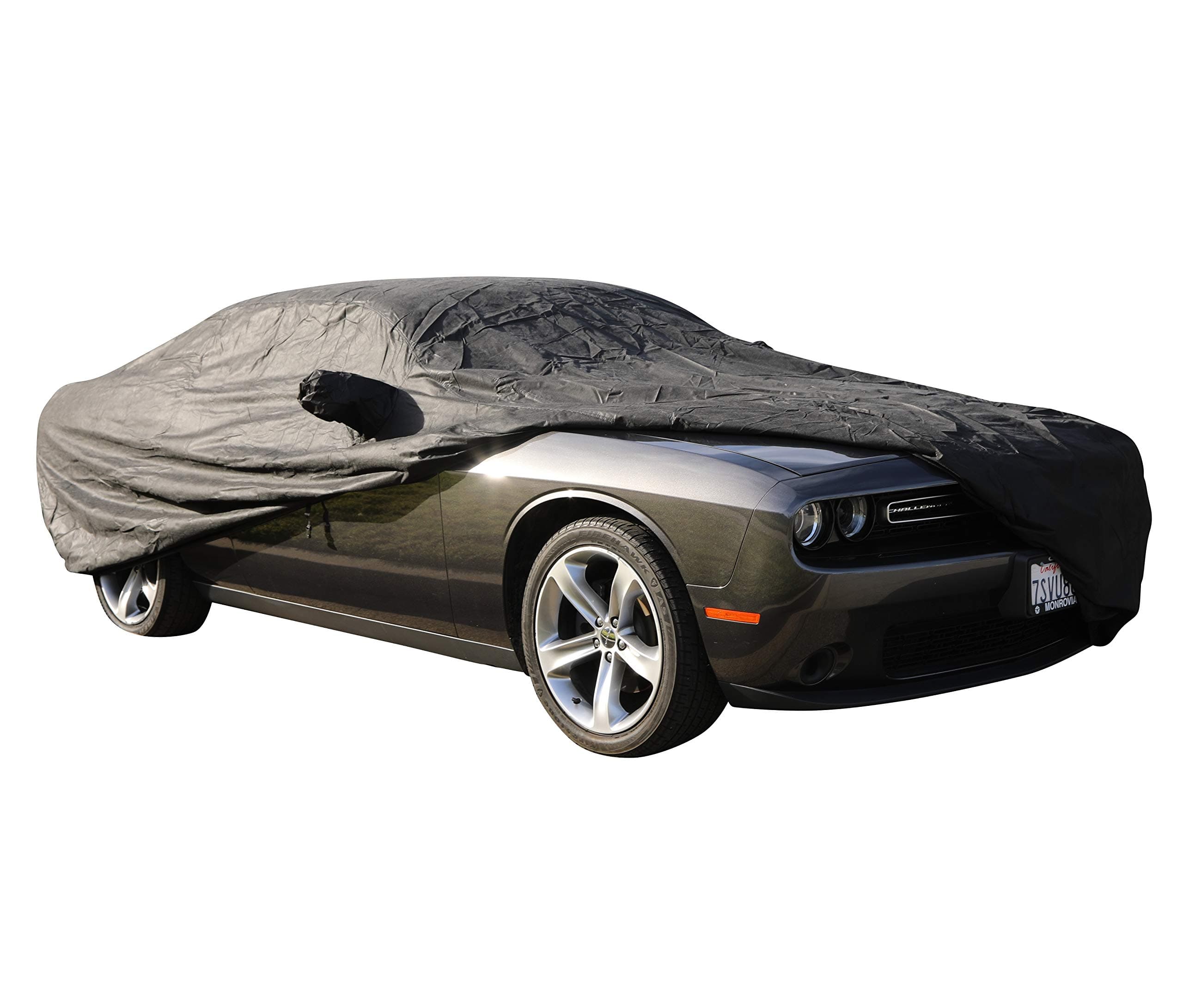 PROTEKZ Custom Car Cover for Dodge Challenger 2008 2009 2010 2011 2012 2013 2014 2015 2016 2017 2018 2019 – UV Resistant – Breathable Fabric (Dust Series Black)