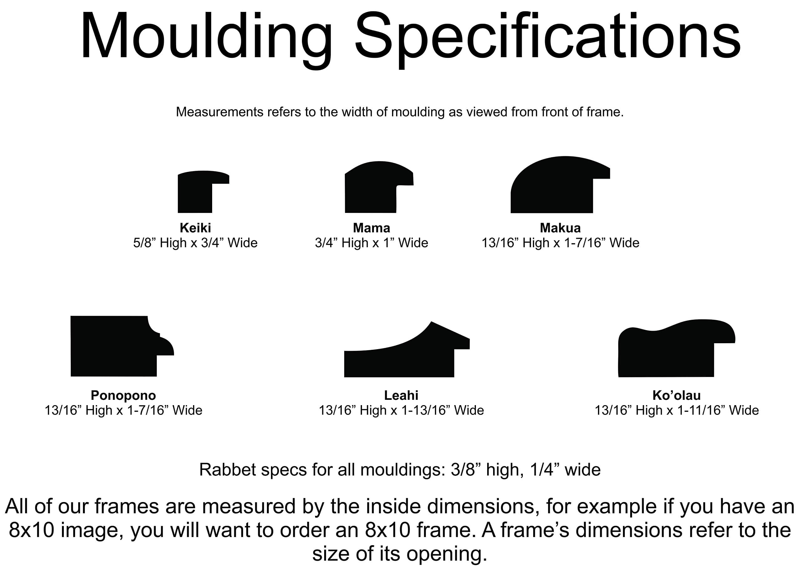 16X20 Solid Hawaiian Curly Koa Frame - Ko'olau Series (Conservation Glass)
