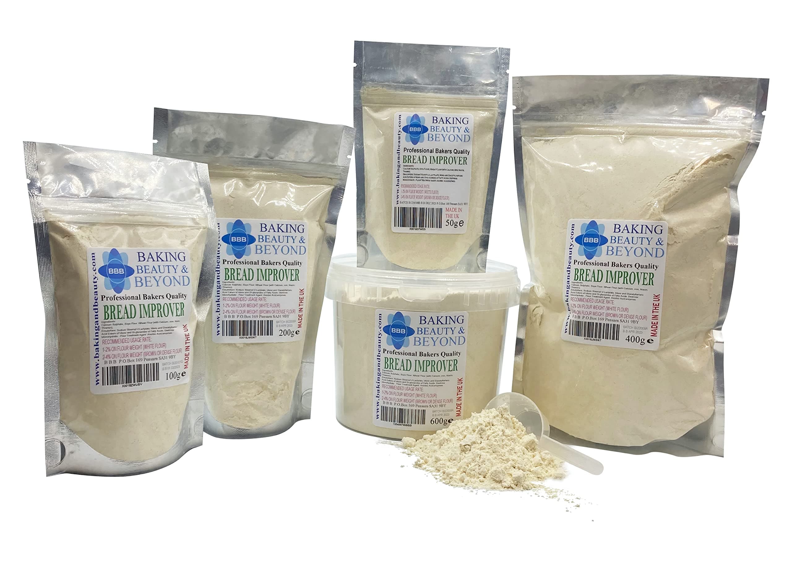 Baking Beauty and Beyond Professional Mix Improver Powder for Bread - Dough Enhancer for Bread, Grain Dough Conditioner Strengthens Starch and Improves Texture of All Flours, 4kg