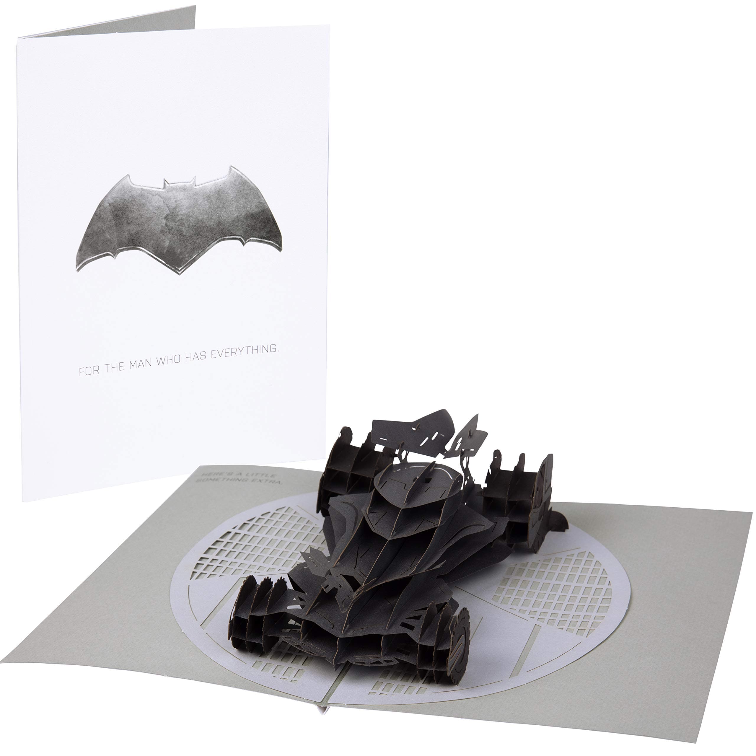 PopCraft DC Comics Batman Batmobile Pop-Up Greeting Card for Men, Displayable 3D for All Occasions - Blank Inside - Valentine's Day, Birthday, Holiday, Father's Day, Anniversary, Love - 5 x 7