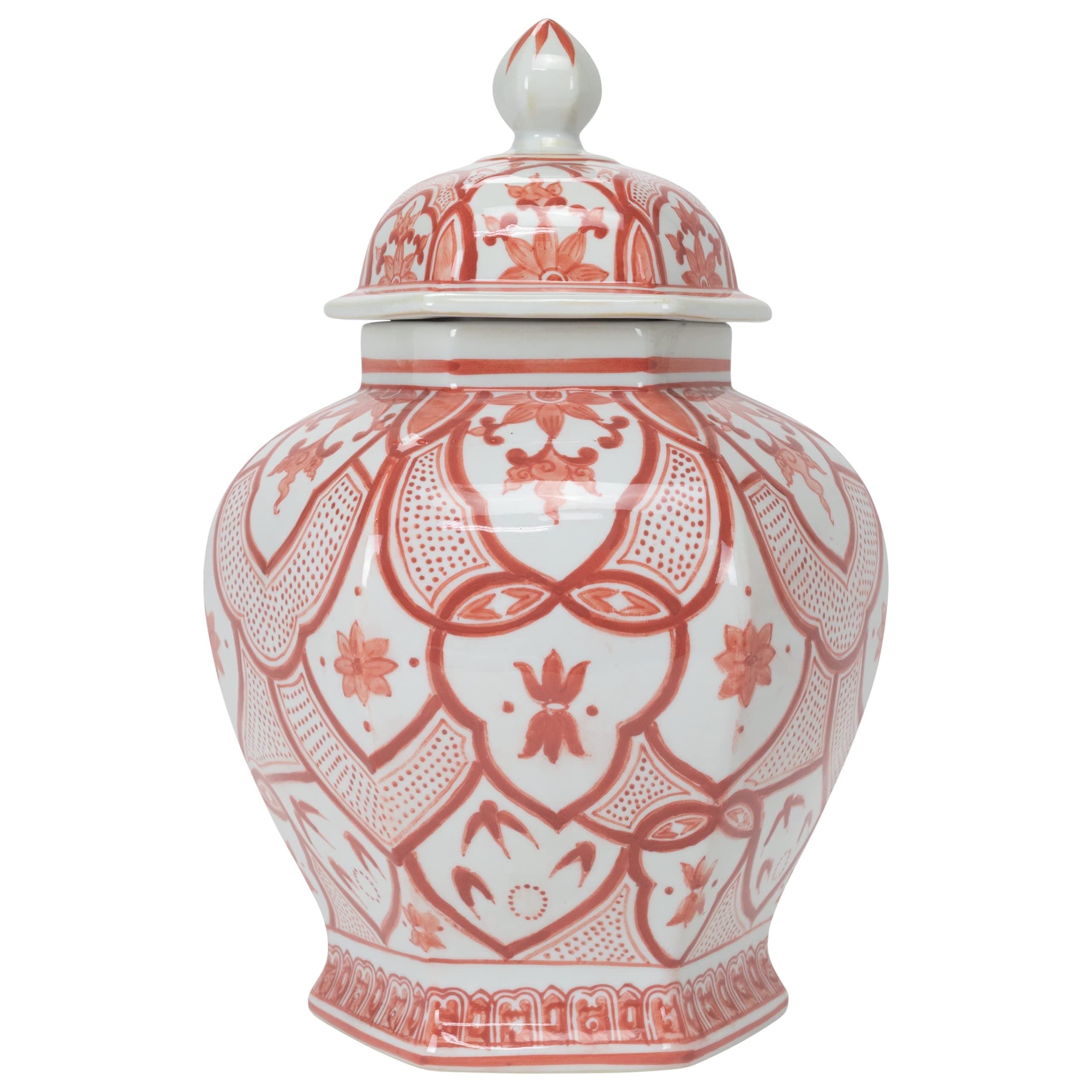 Cinnimon Egg Urn, Red, 9" D by 13" H