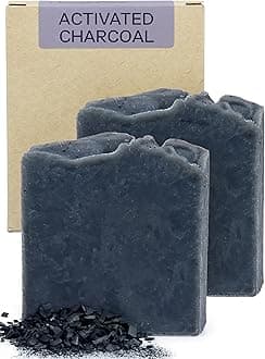 AUTHENTIC BATH & SOAP Cold Processed Activated Charcoal Soap Bar, Cleansing & Detoxifying Wash for Men & Women, Handmade, Cruelty Free, Vegan, no Parabens or Sulfates. (Pack of 2) 120 g Each