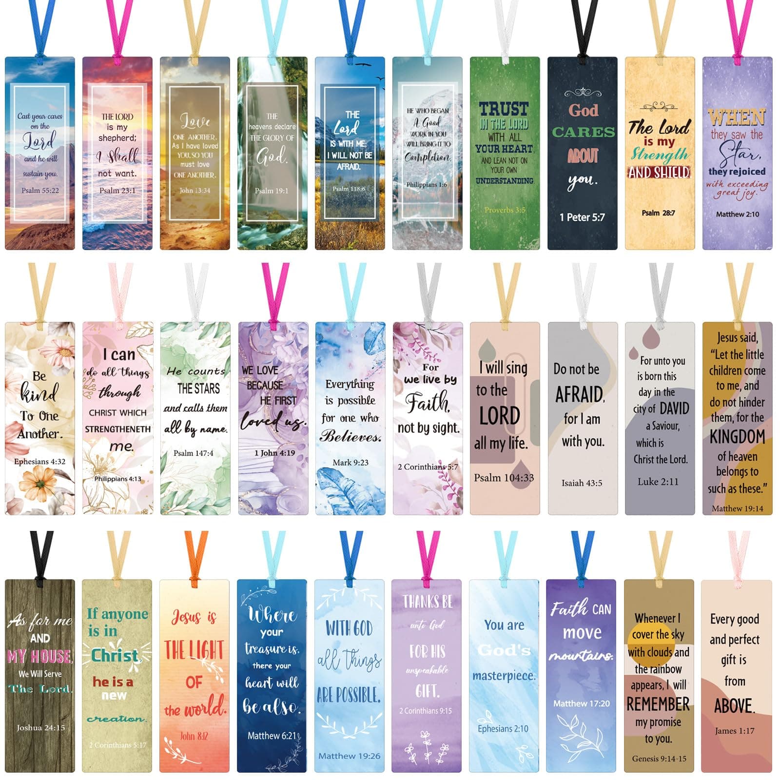Chinco 120 Pack Christian Bookmarks Bible Verse Bookmarks with Scripture Religious Bookmarks Inspirational Quotes Bible Bookmarks Easter Sunday School Gifts Church Supplies(Mixed Style)