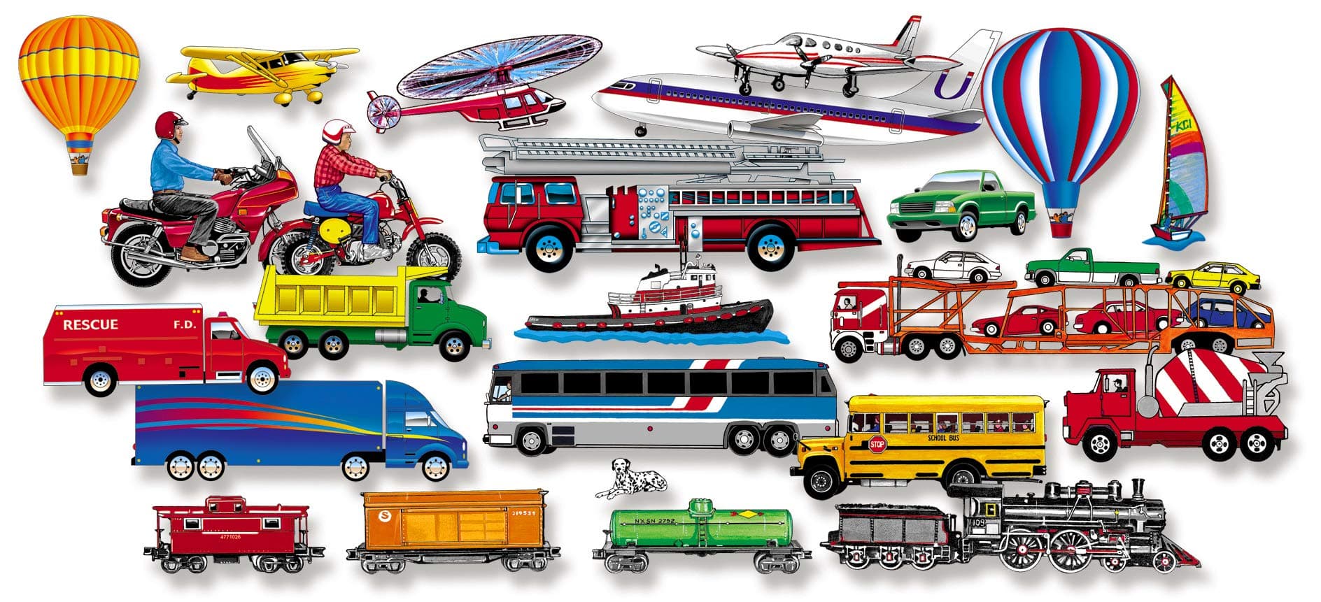 Little Folk VisualsTrucks Trains and Planes Felt Figures Fo