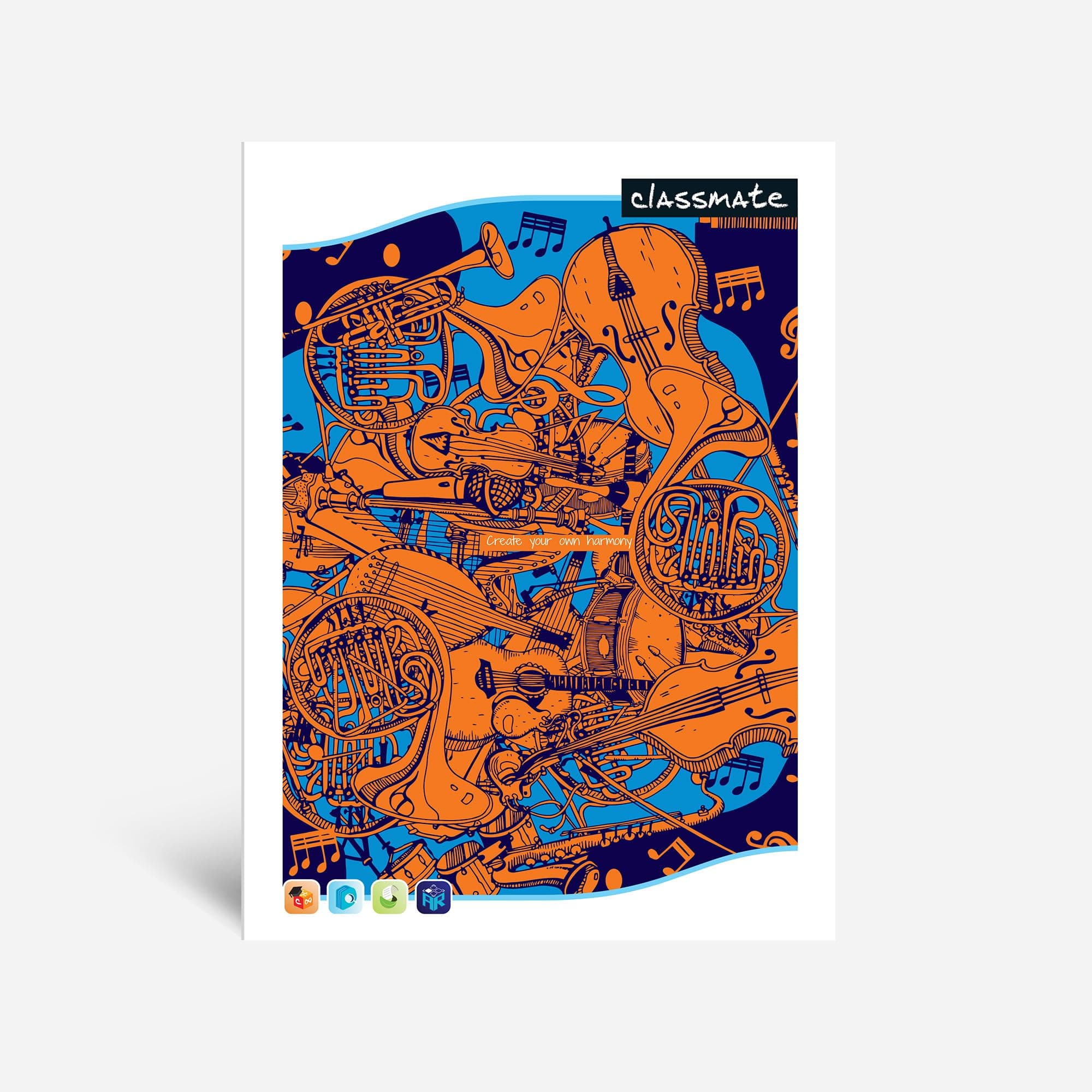 Classmate Long Book| 384 Pages | Single Line | 29.7cm x 21.0cm | Pack of 4 | Long Size Ruled Notebook for School Students