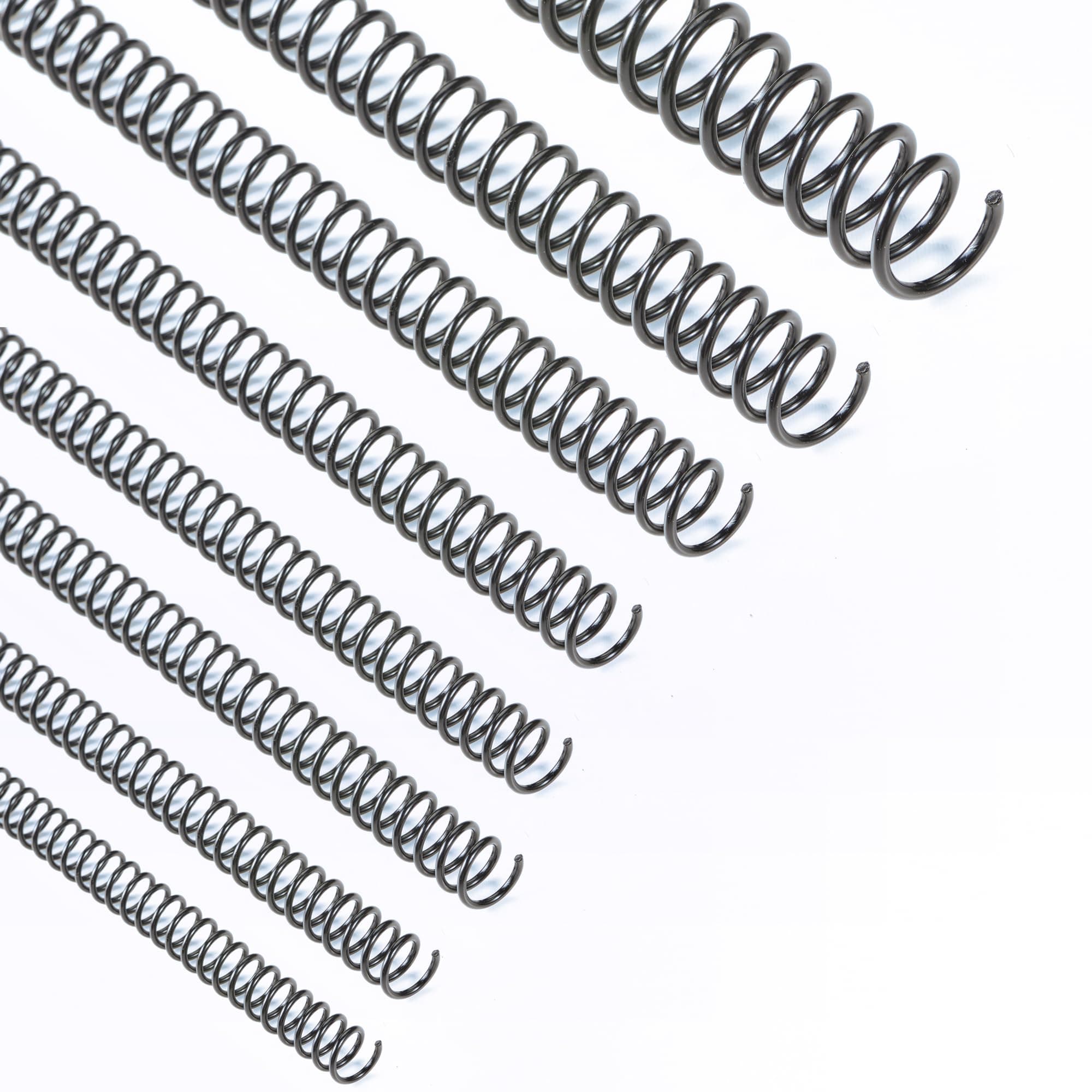 Binditek 200 Pack Plastic Spiral Binding Coils,Multi Size Binding Spines,4:1 Pitch,(1/4",5/16",3/8",1/2",9/16",5/8",3/4",7/8"),8 Different Sizes,Black
