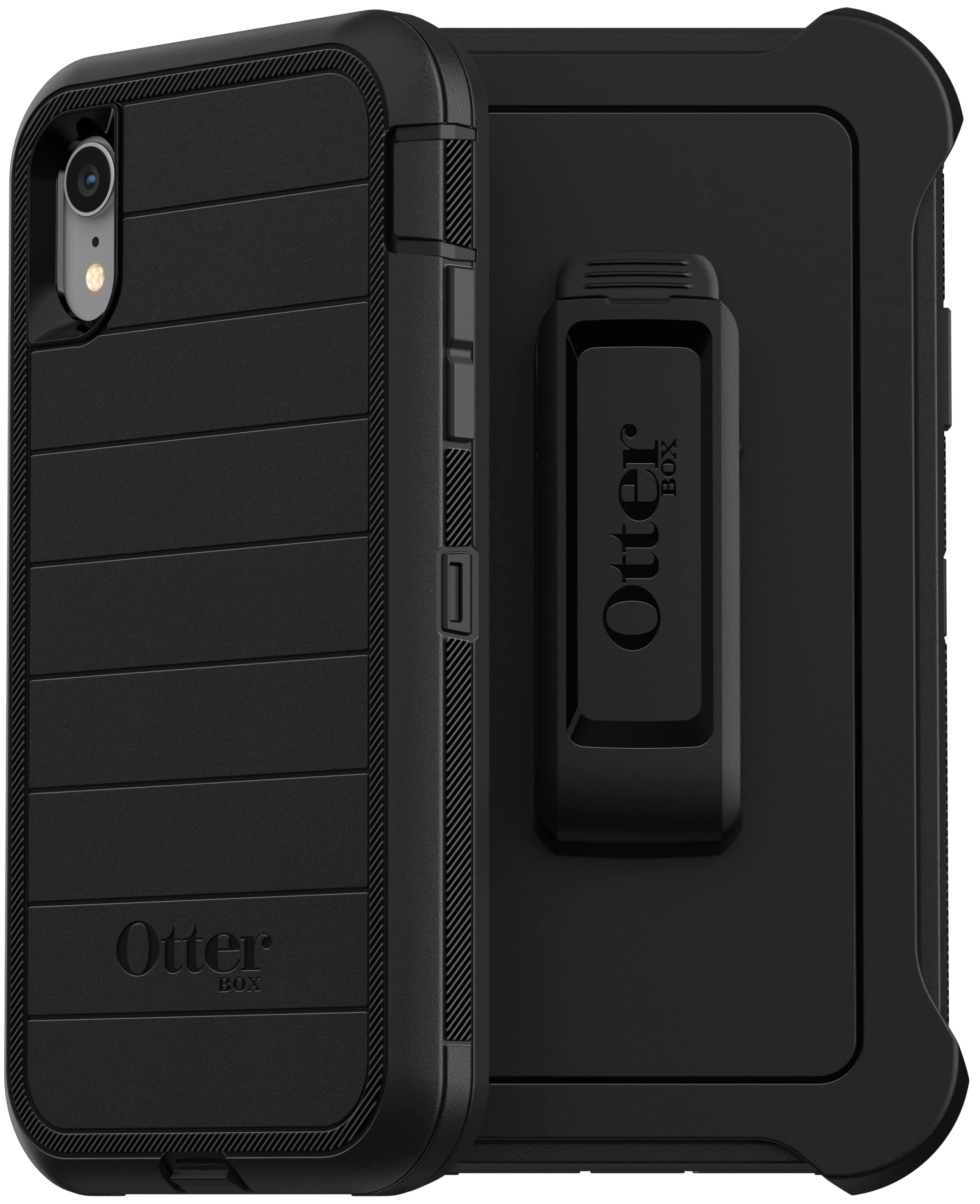 OtterBox iPhone XR Defender Series Case - Black, Rugged & Durable, with Port Protection, Includes Holster Clip Kickstand
