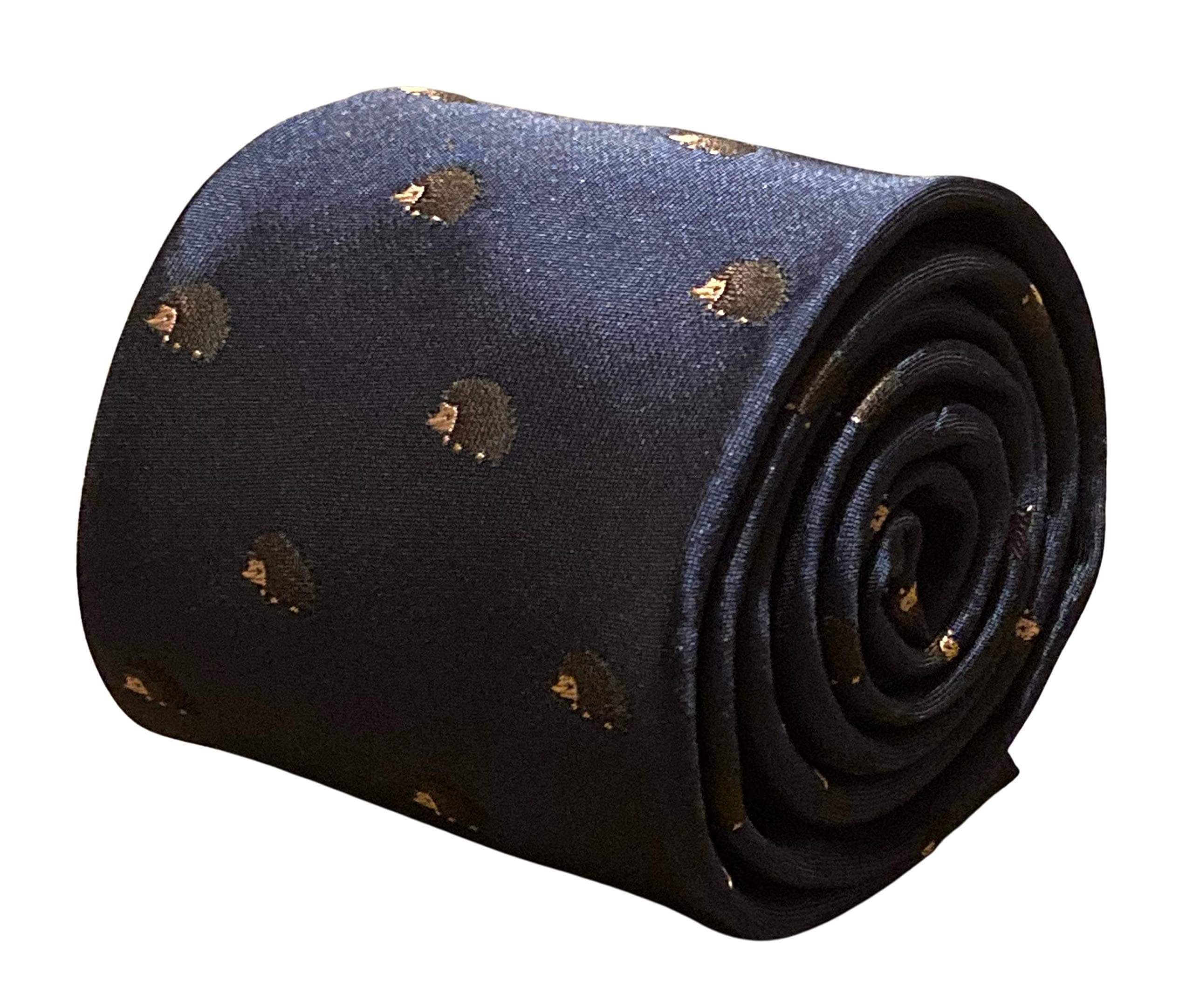 Frederick Thomasnavy blue men-s tie with hedgehog cute design classic necktie novelty him gift-s birthday prime sale classic neck 20 sets 40-th animal 30-th pounds ties dad 50-th best under