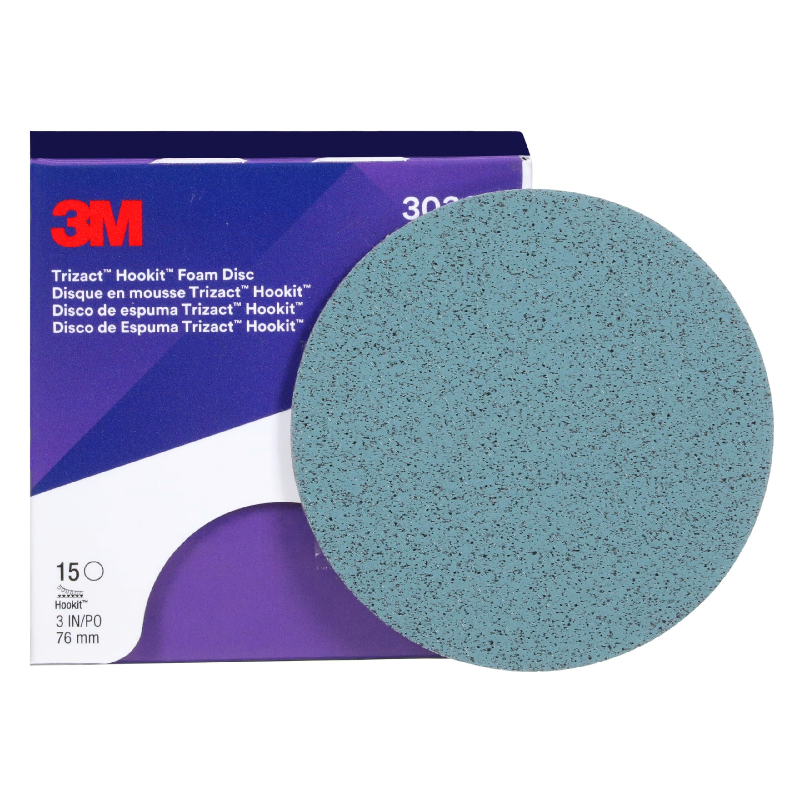 3M Trizact 5000 Grit Ceramic Foam Disc, 3 Inch, Pack of 15, Compatible with Angle Grinder