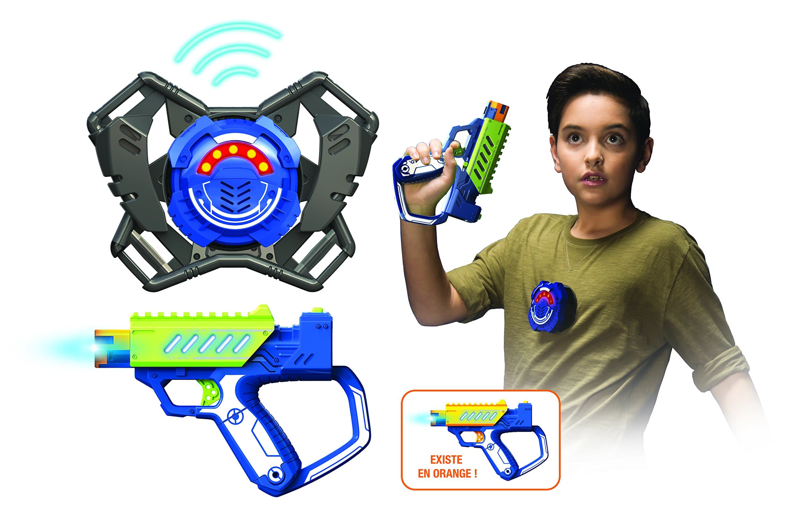 SilverLit Kids Lazer M.A.D Gun First Ops Equiped with Basic Blaster, M.A.D Target, X Strap, Upgradable, Multicolor