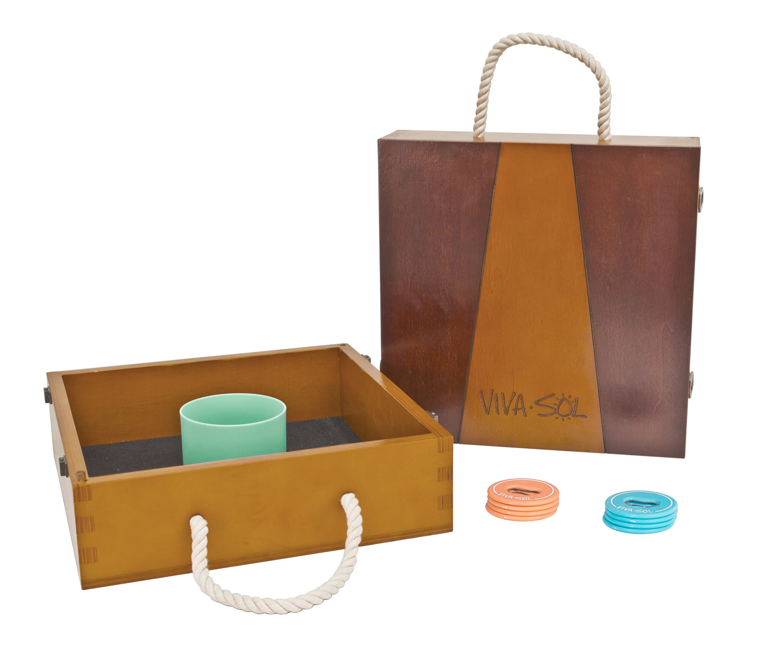 Premium Backyard Washer Toss Game Includes 8 Washers with Built-In Bottle Openers