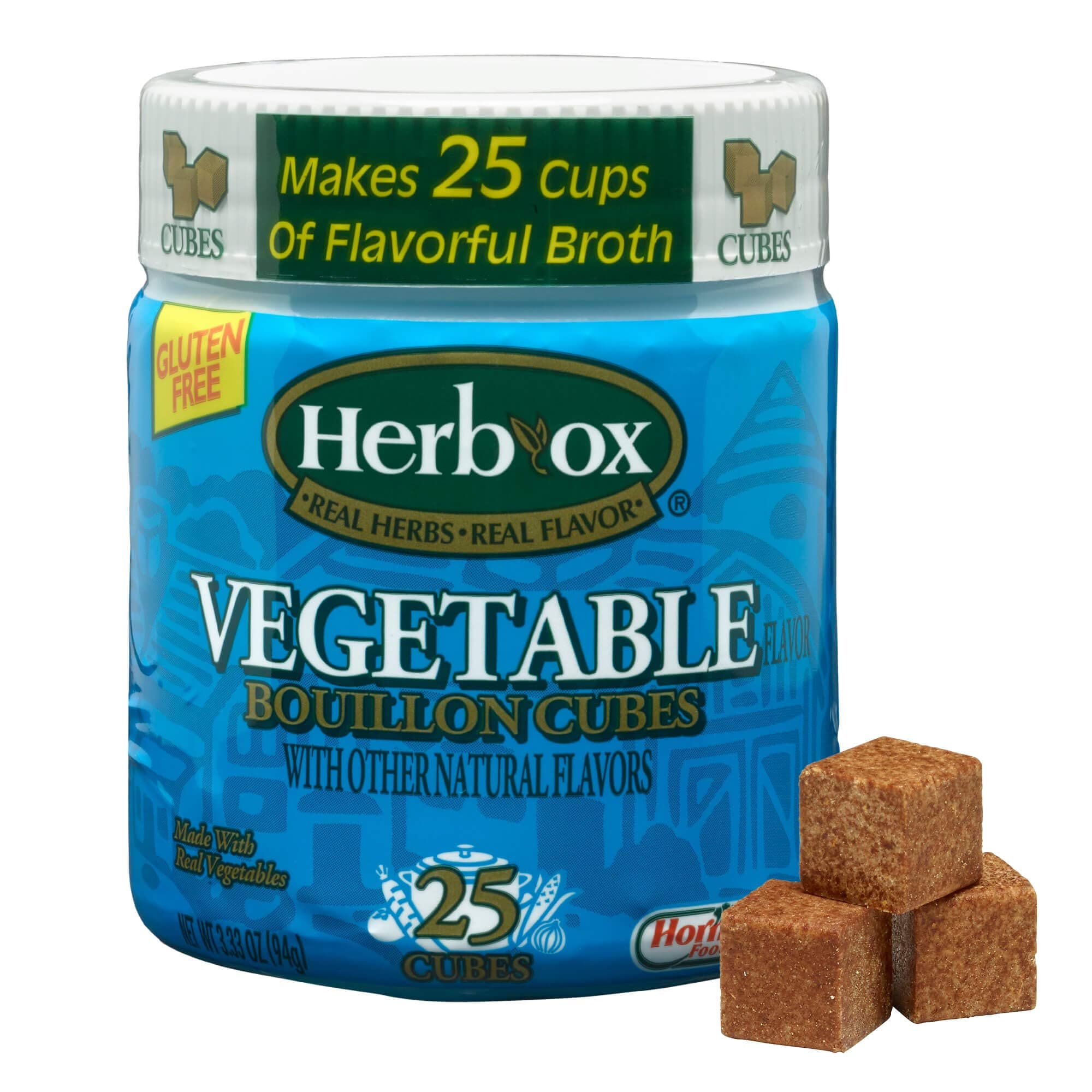 Herb-ox Vegetable Bouillon Cubes, 25 Cubes (Pack of 12)